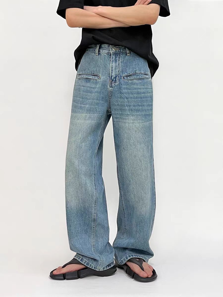 Japanese Brand × Jean Vintage washed wide leg baggy jeans Size US 31 - 1 Thumbnail