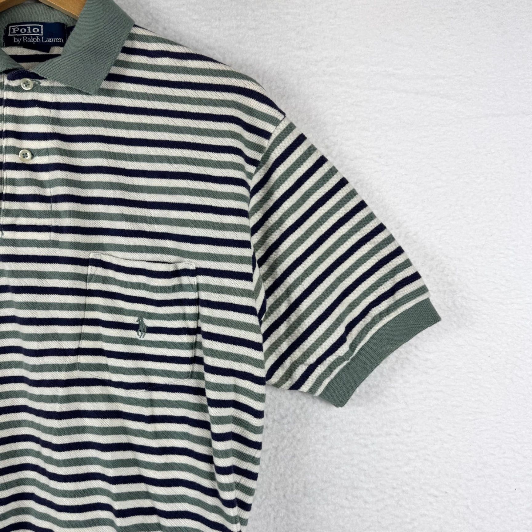 Polo Ralph Lauren VINTAGE Polo Ralph Lauren Polo Shirt Mens Medium Short Sleeve Striped Knit Logo 90s Size US M / EU 48-50 / 2 - 3 Thumbnail