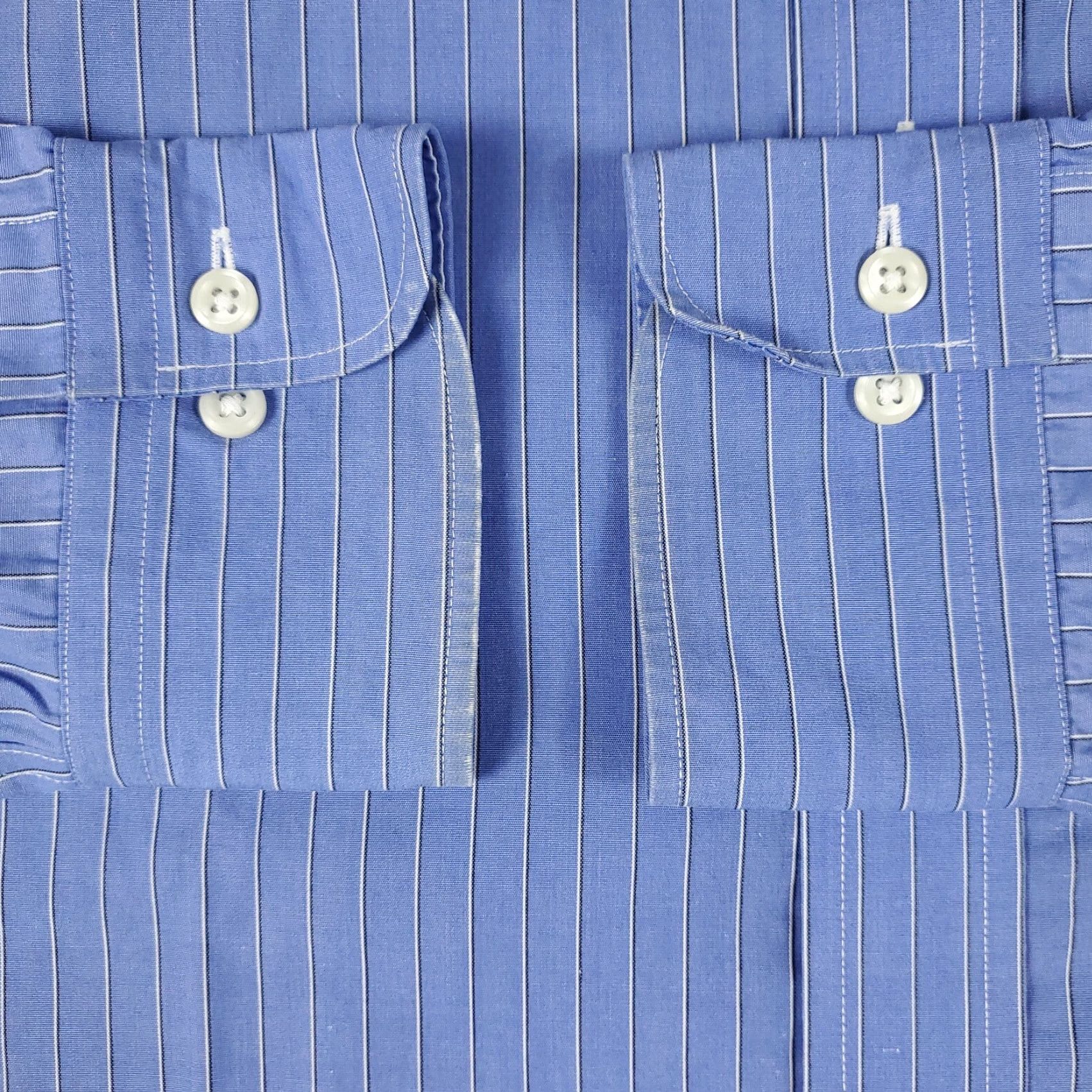 Ralph Lauren Ralph Lauren Shirt Mens 16.5 Blue Striped Dress Shirt Button-Down Long Sleeve Cotton Woven Regular Classic Size 42R - 3 Thumbnail