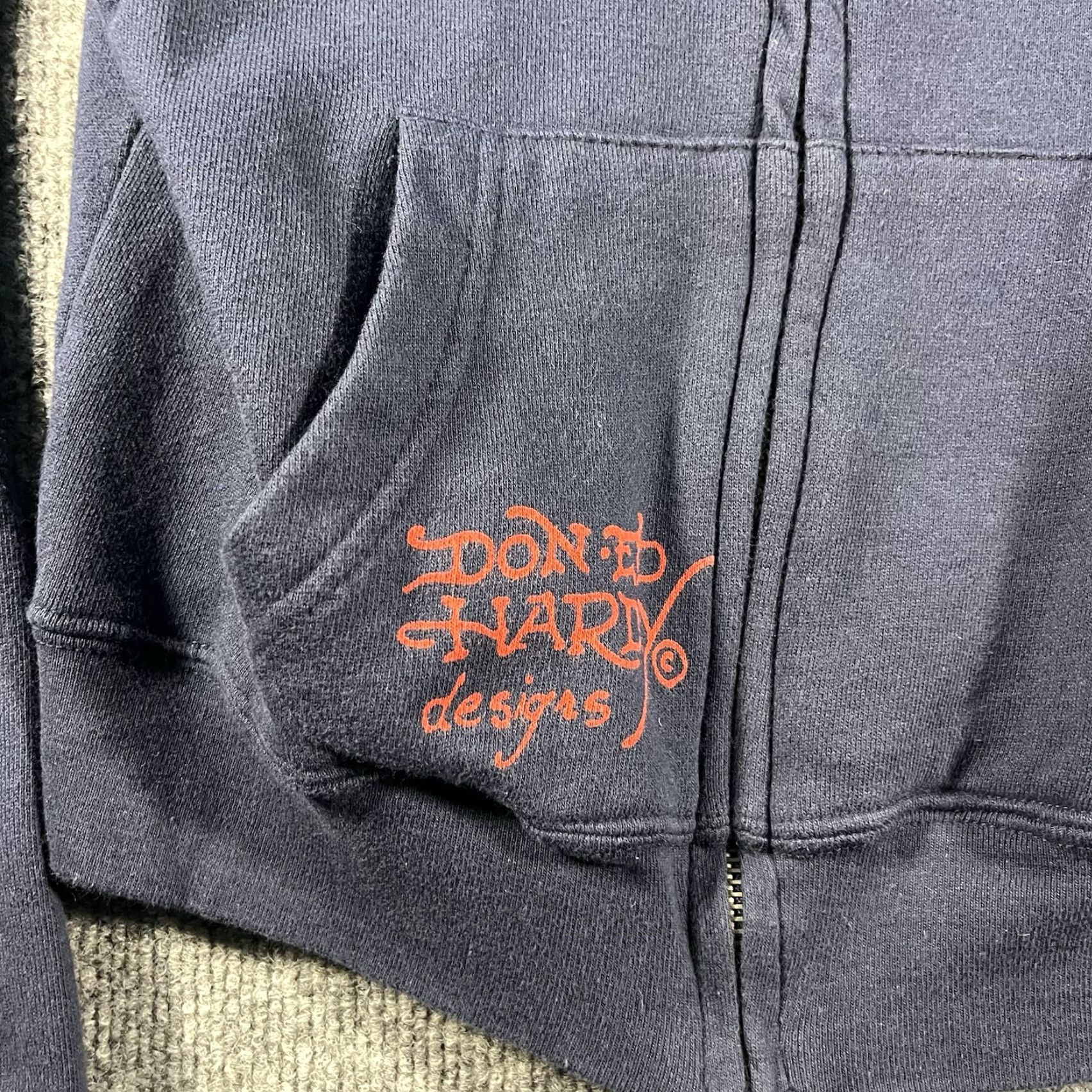 Ed Hardy VINTAGE Ed Hardy by Christian Audigier Tattoo Skull Rose Hoodie Women M Blue Full Zip Hooded Sweatshirt 90s Tattoo Theme Size M / US 6-8 / IT 42-44 - 6 Thumbnail