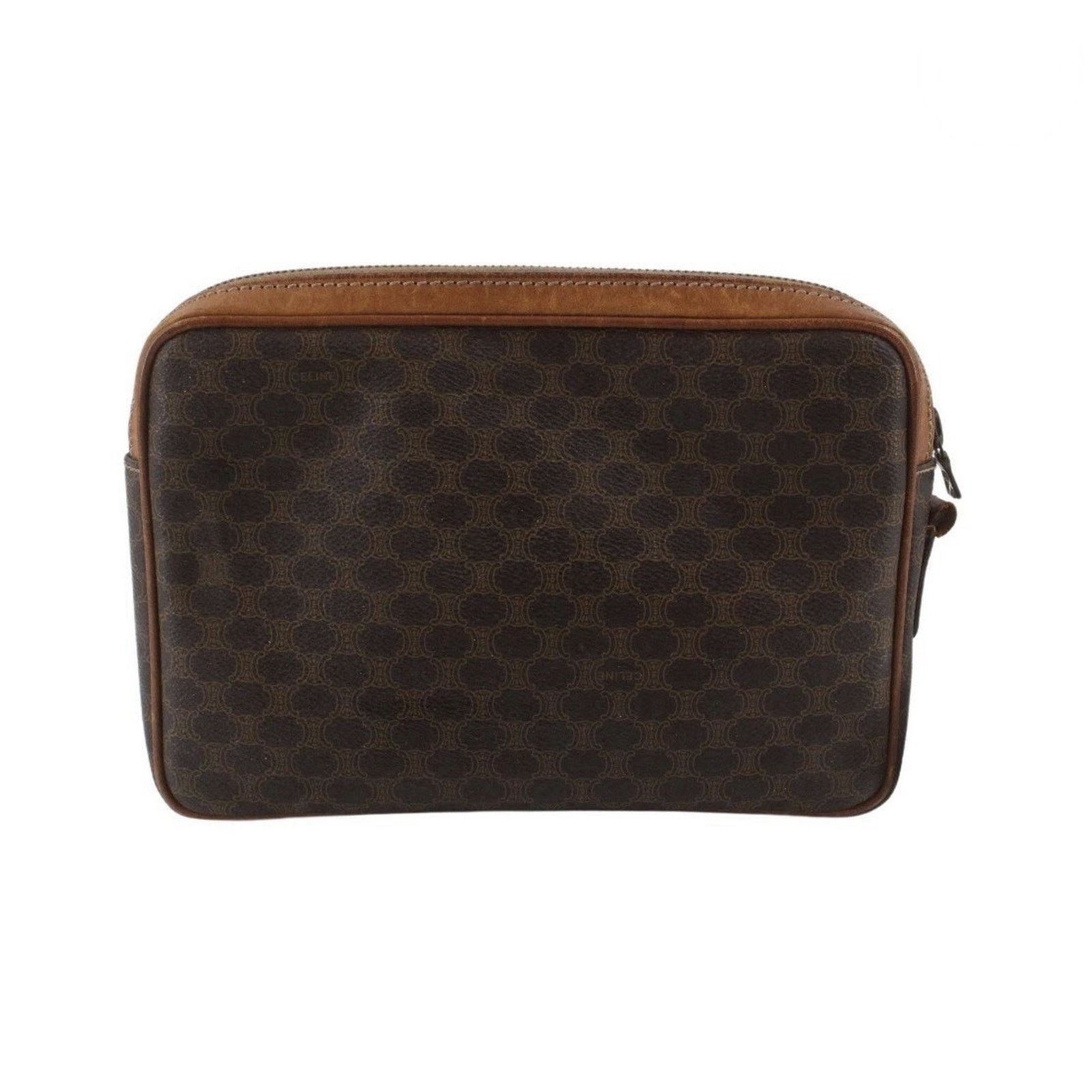 Celine Celine Brown Macadam Pochette Clutch Pouch Bag Auth Vintage Size ONE SIZE - 2 Thumbnail