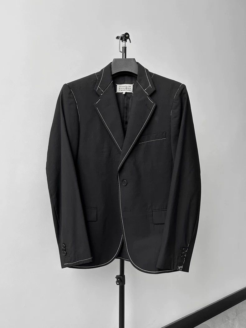 Maison Margiela Maison Margiela Black bright line suit Size 48R - 1 Thumbnail