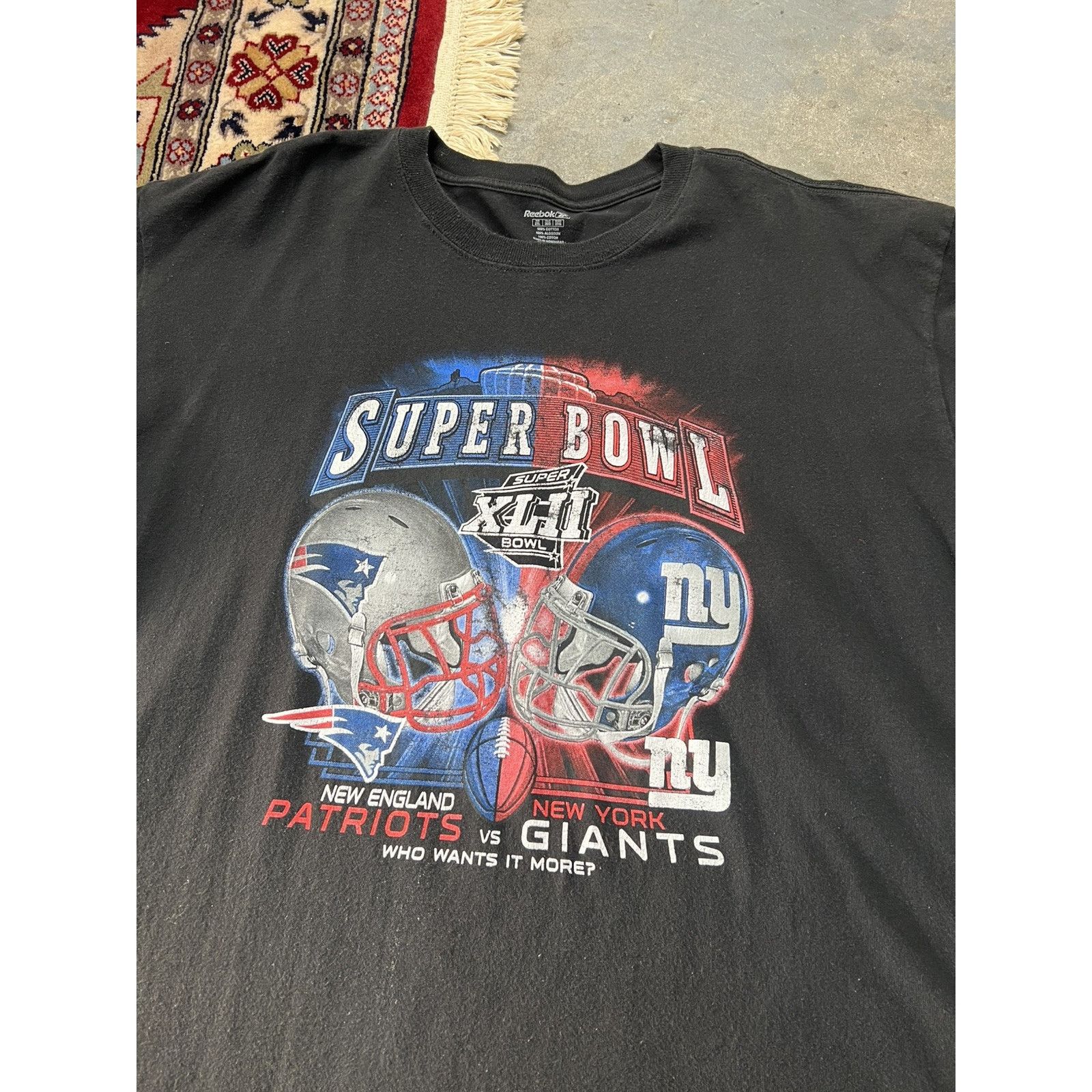 Reebok Reebok T Shirt Super Bowl 42 Patriots Giants XLII Shirt 2XL Size US XXL / EU 58 / 5 - 3 Thumbnail