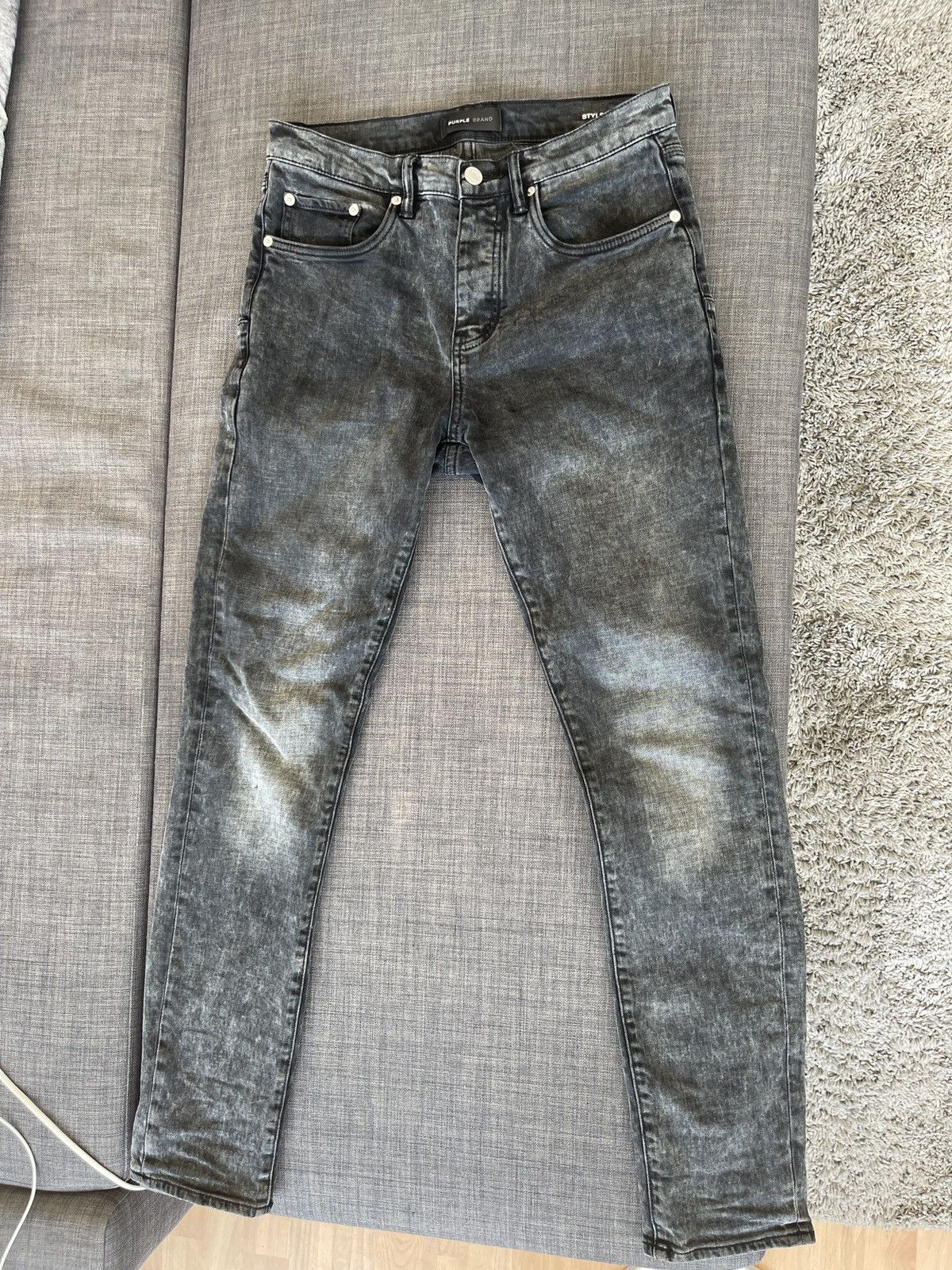 Image of Purple Brand Black/ash/gray Skinny Jeans in Black Gray, Men's (Size 30)