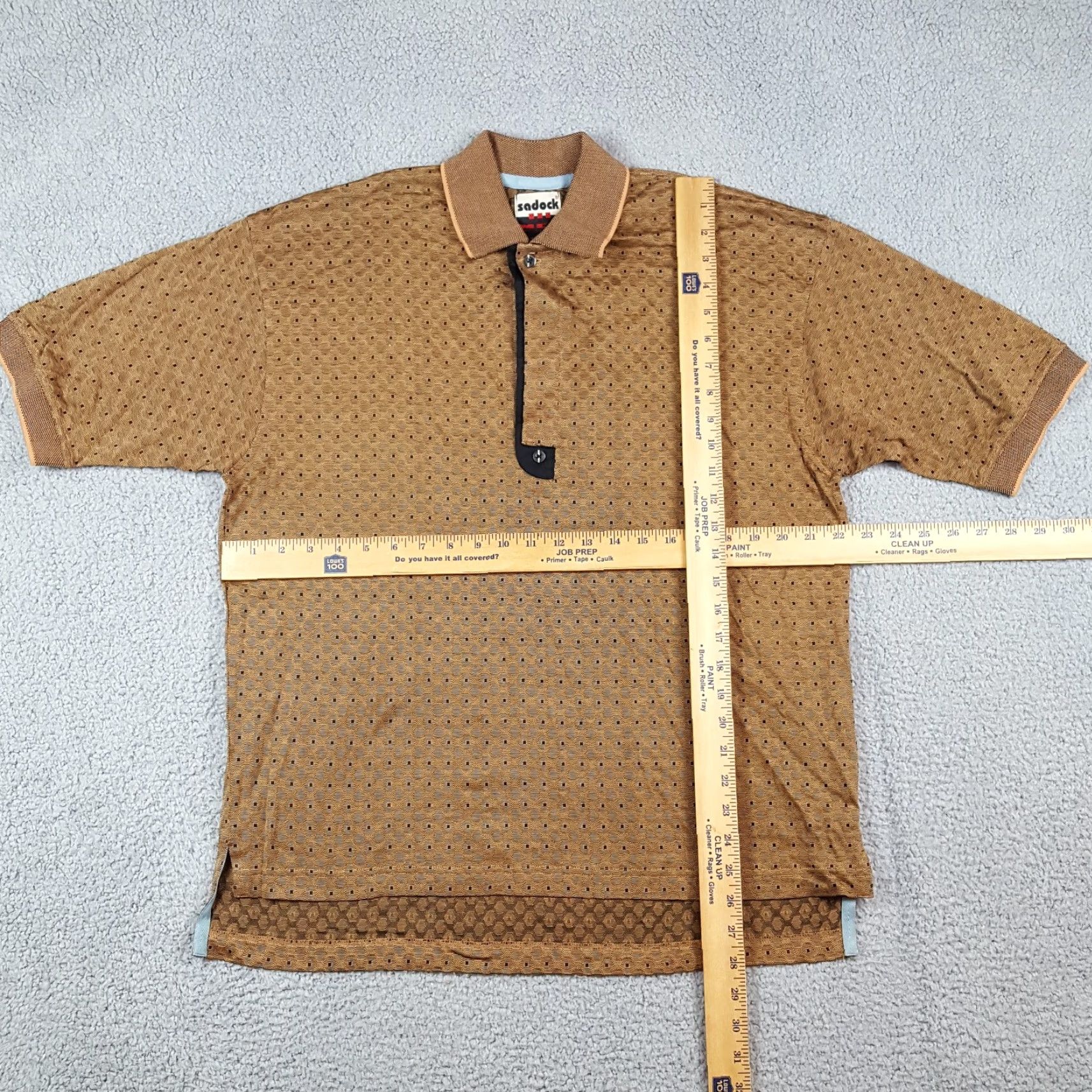 Vintage VINTAGE Sadock Polo Shirt Men S Geometric Cotton 90s Preppy Casual Summer Size 36R - 7 Thumbnail