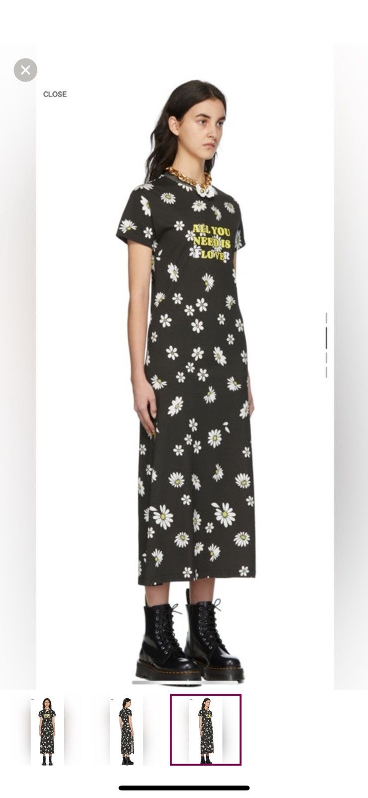 Paco Rabanne RABANNE SSENSE Exclusive Black Capsule Daisy Print Dress 40 Size S / US 4 / IT 40 - 2 Thumbnail