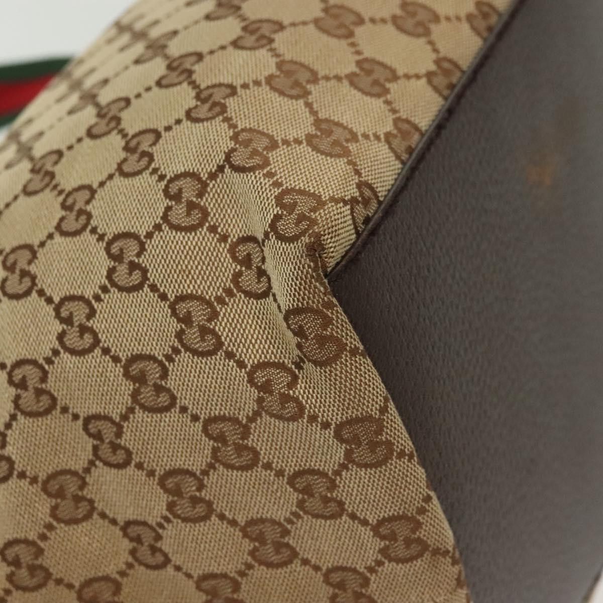 Gucci GUCCI GG Canvas Web Sherry Line Tote Bag Beige Green Red Size ONE SIZE - 12 Thumbnail