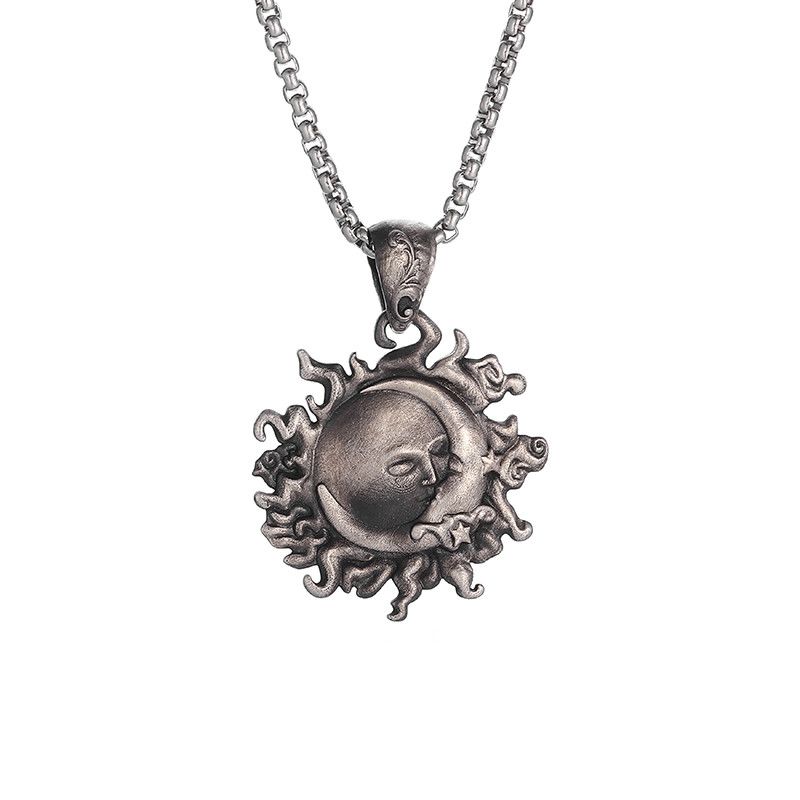 Jewelry Sun Moon Star Kiss Pendant Necklace Size ONE SIZE - 4 Thumbnail