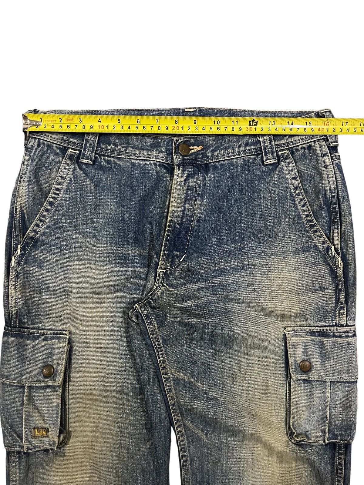 Japanese Brand × Le Grande Bleu (L.G.B.) Vintage Lee Mud Washed Multi Pocket Cargo Baggy Jeans Size US 32 / EU 48 - 19 Thumbnail