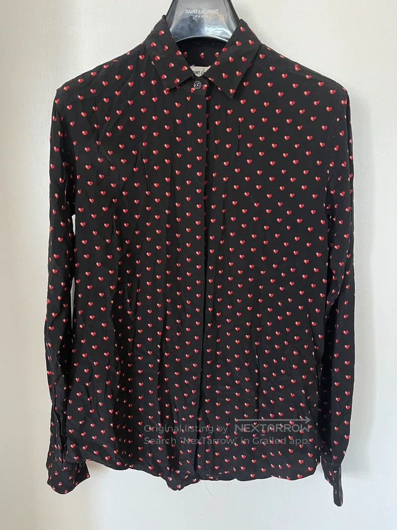 Saint Laurent Paris Saint Laurent Paris Heart Lightning Pattern Shirt Size XS / US 0-2 / IT 36-38 - 1 Thumbnail