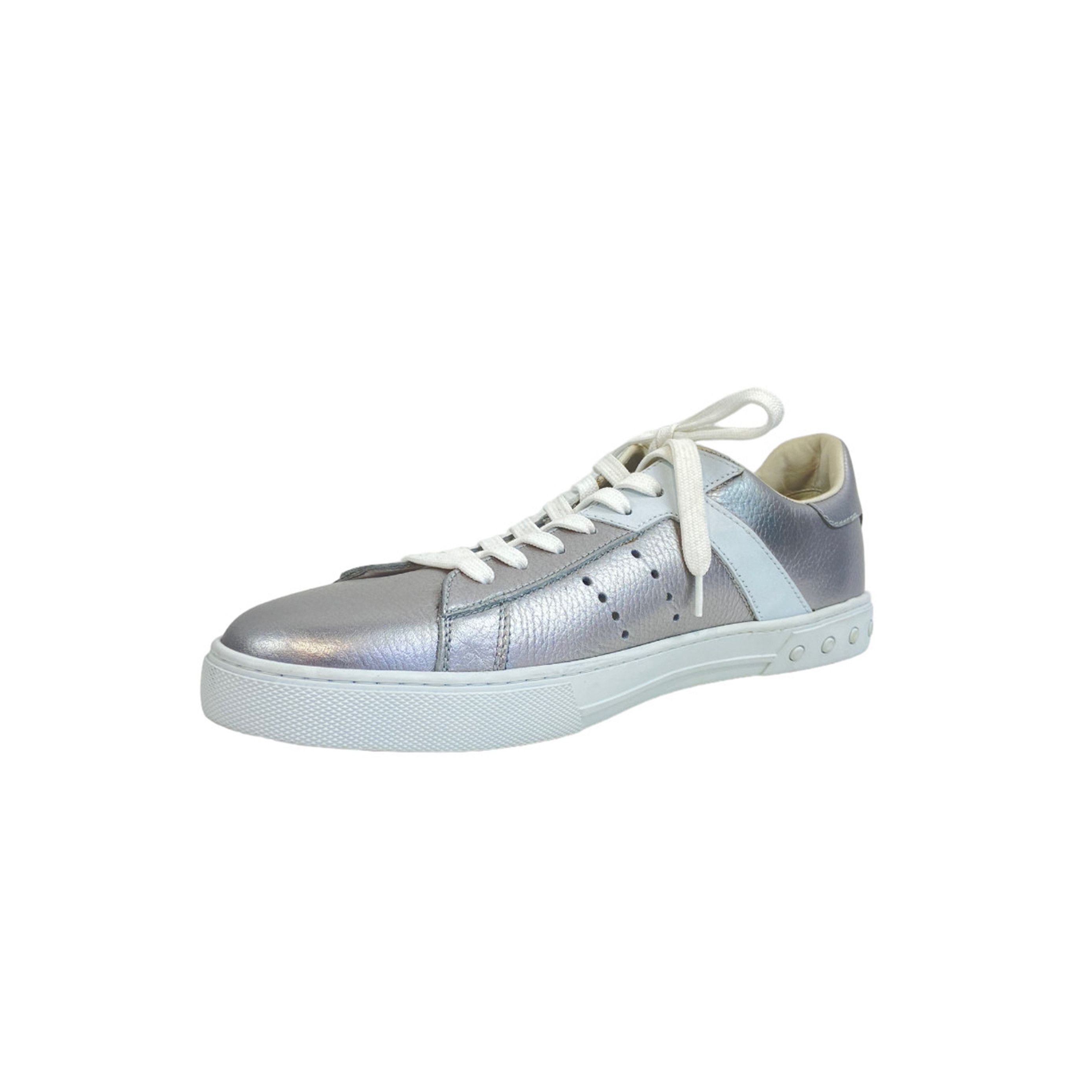 Tod's TOD'S Silver Leather Lace Up Sneakers Size US 10.5 / EU 43-44 - 5 Thumbnail