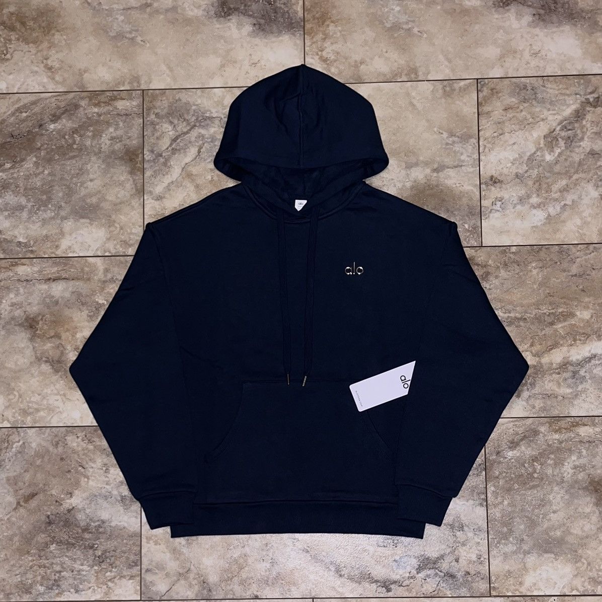 Alo Alo Yoga Accolade Hoodie Pullover Sweatshirt Navy Blue Small Size S / US 4 / IT 40 - 1 Thumbnail