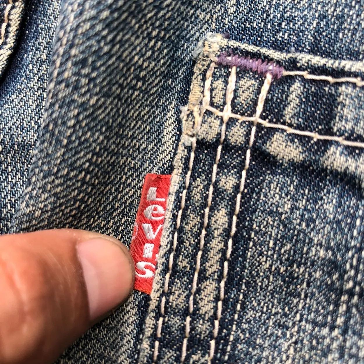 Levi's Vintage Clothing Vintage Levi’s White Tab Sashiko Repair Denim Jeans Size US 31 - 10 Thumbnail