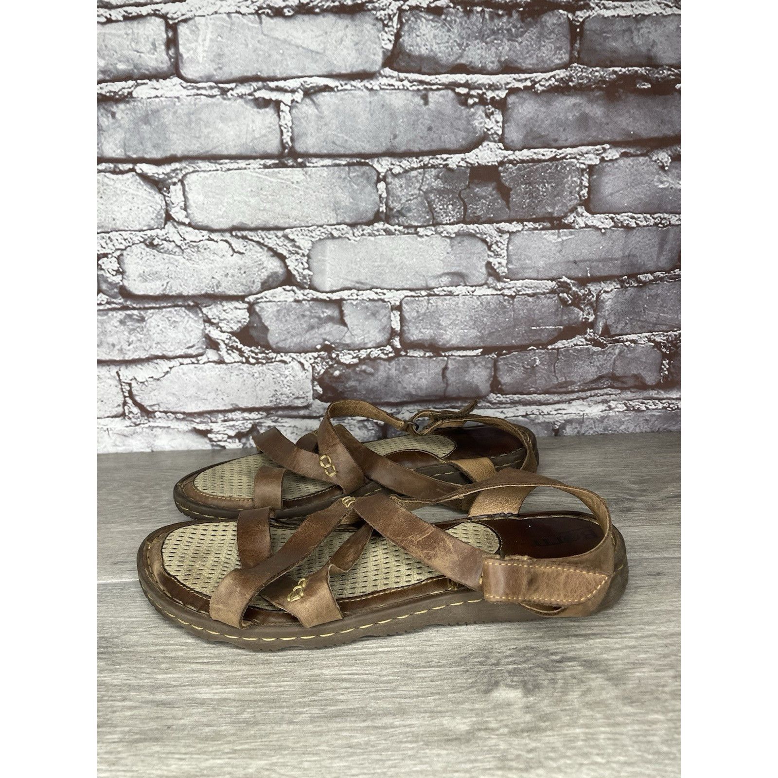 Born Born Handcrafted Brown Leather Strappy Casual Sandals Women’ Size US 10 / IT 40 - 2 Thumbnail