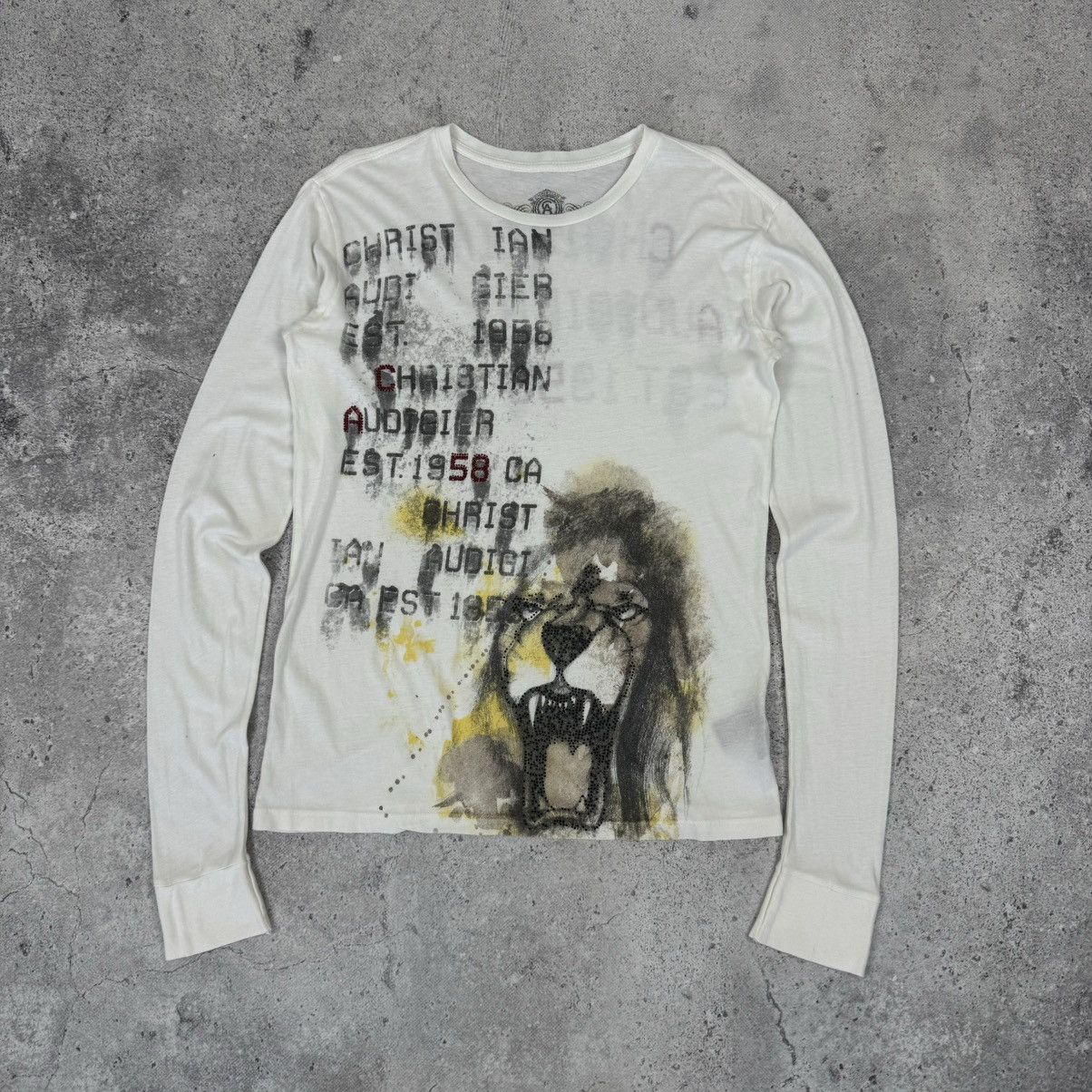 Christian Audigier × Vintage Vintage Christian Audigier Lion Logo Y2K Long Sleeve Shirt Size US S / EU 44-46 / 1 - 1 Thumbnail