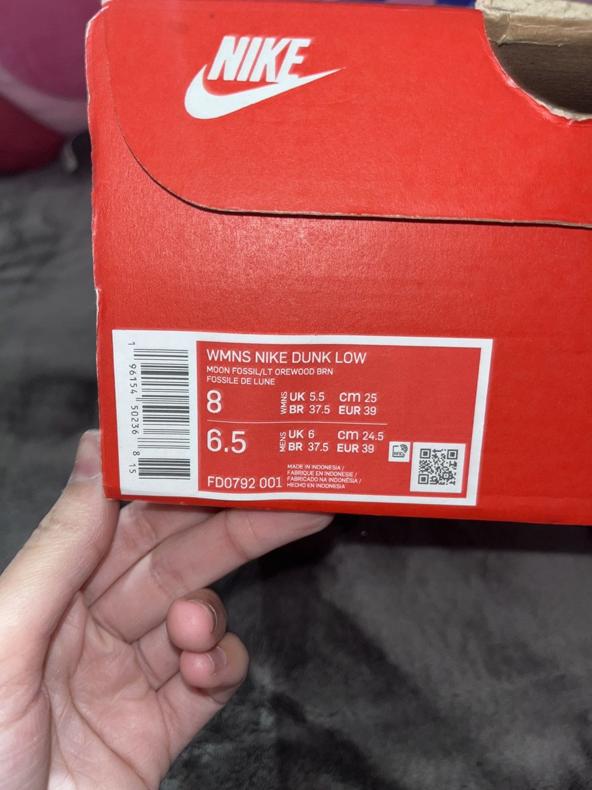 Nike Nike Dunk Low Moon Fossil W8/M6.5 Size US 8 / IT 38 - 2 Thumbnail