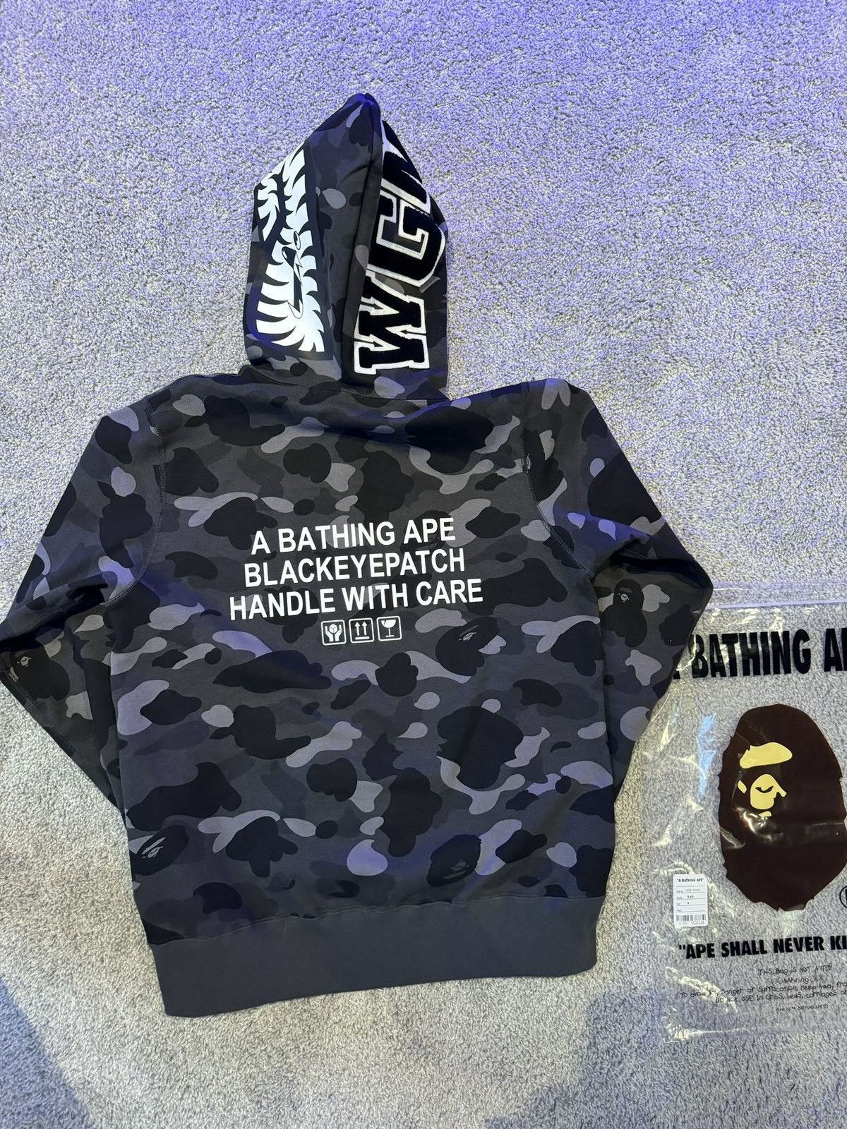 Bape Bape x Black Eye Patch Color Camo Shark Full Zip Hoodie | Grailed