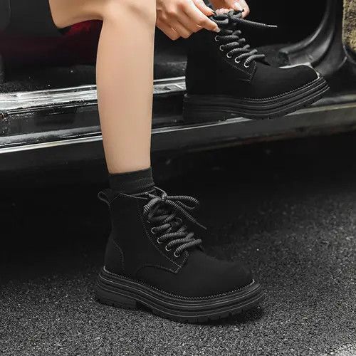 Other Stylish Black Suede Chunky Ankle Boots Size US 10 / EU 43 - 4 Thumbnail