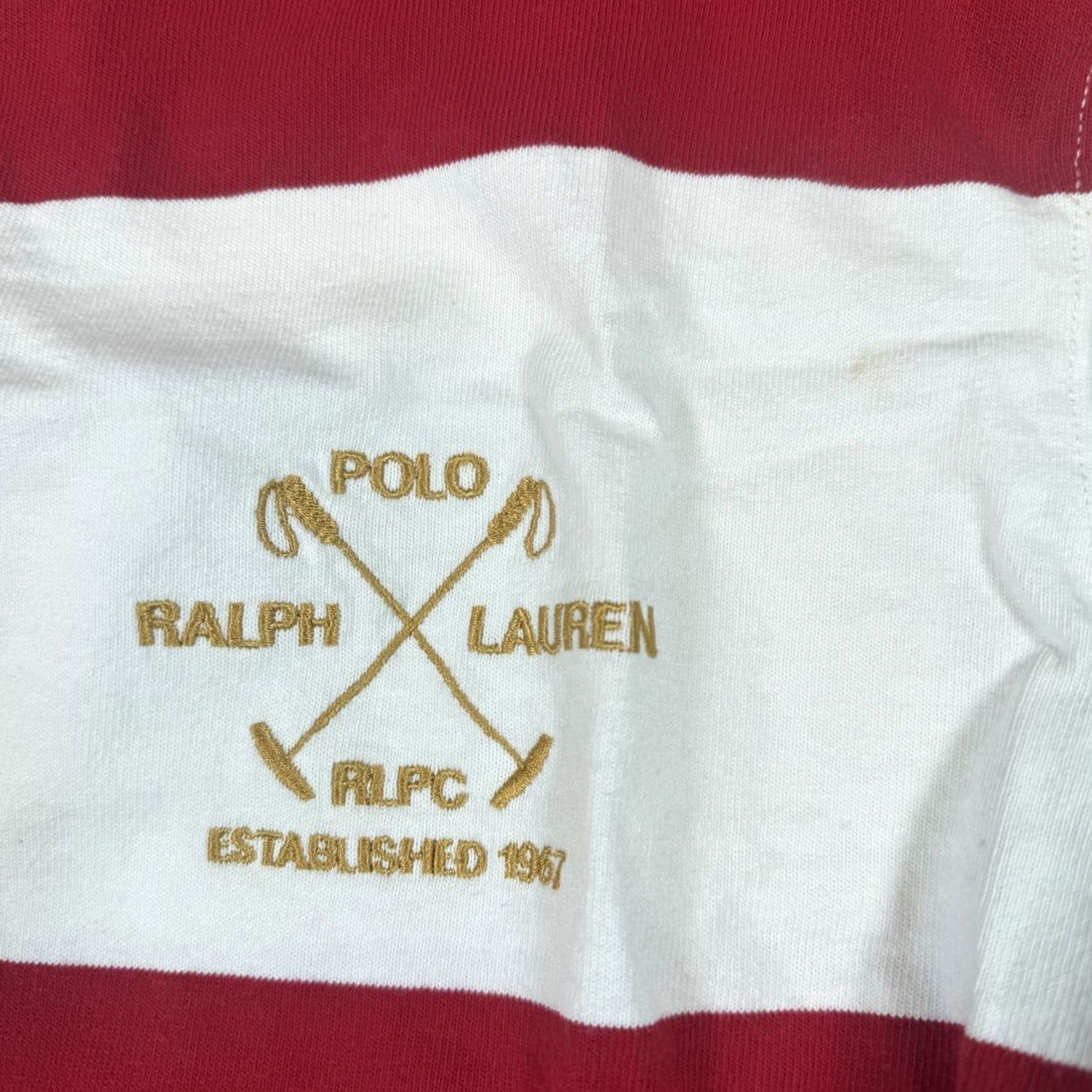 Ralph Lauren VINTAGE Polo Ralph Lauren Rugby Jersey PRLC Club Mens XL Red White Stripe Clubs 1967 Rugby Mens XL Red White Stripe Polo Ralph Lauren Shirt Size US XL / EU 56 / 4 - 3 Thumbnail