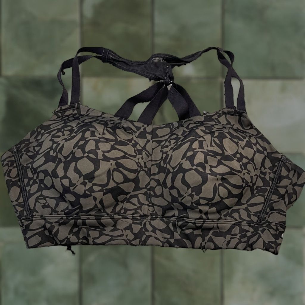Under Armour Under Armour Sports Bra Womens Large High Support Green Black Print Size ONE SIZE - 1 Thumbnail