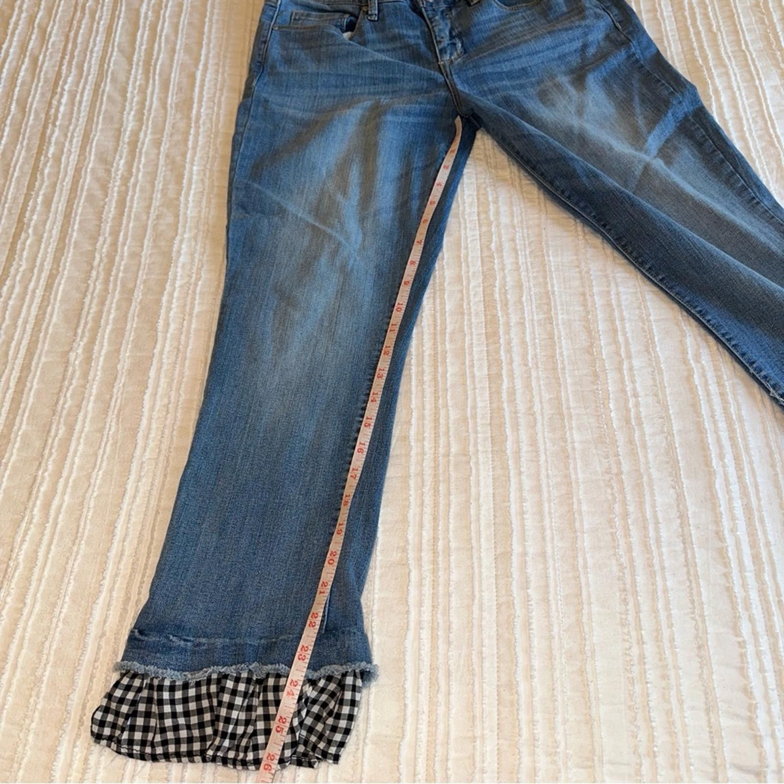Other American Vintage 8/29 Gingham Wonderland Capri Ruffle Denim Size 30" / US 8 / IT 44 - 9 Thumbnail