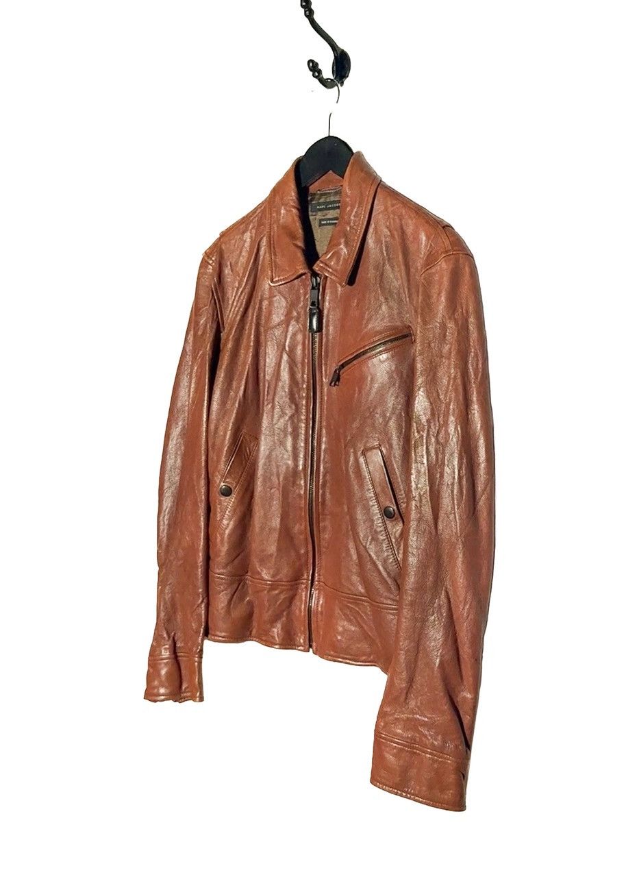 Marc Jacobs Marc Jacobs Cognac Brown Leather Jacket Size US M / EU 48-50 / 2 - 2 Thumbnail