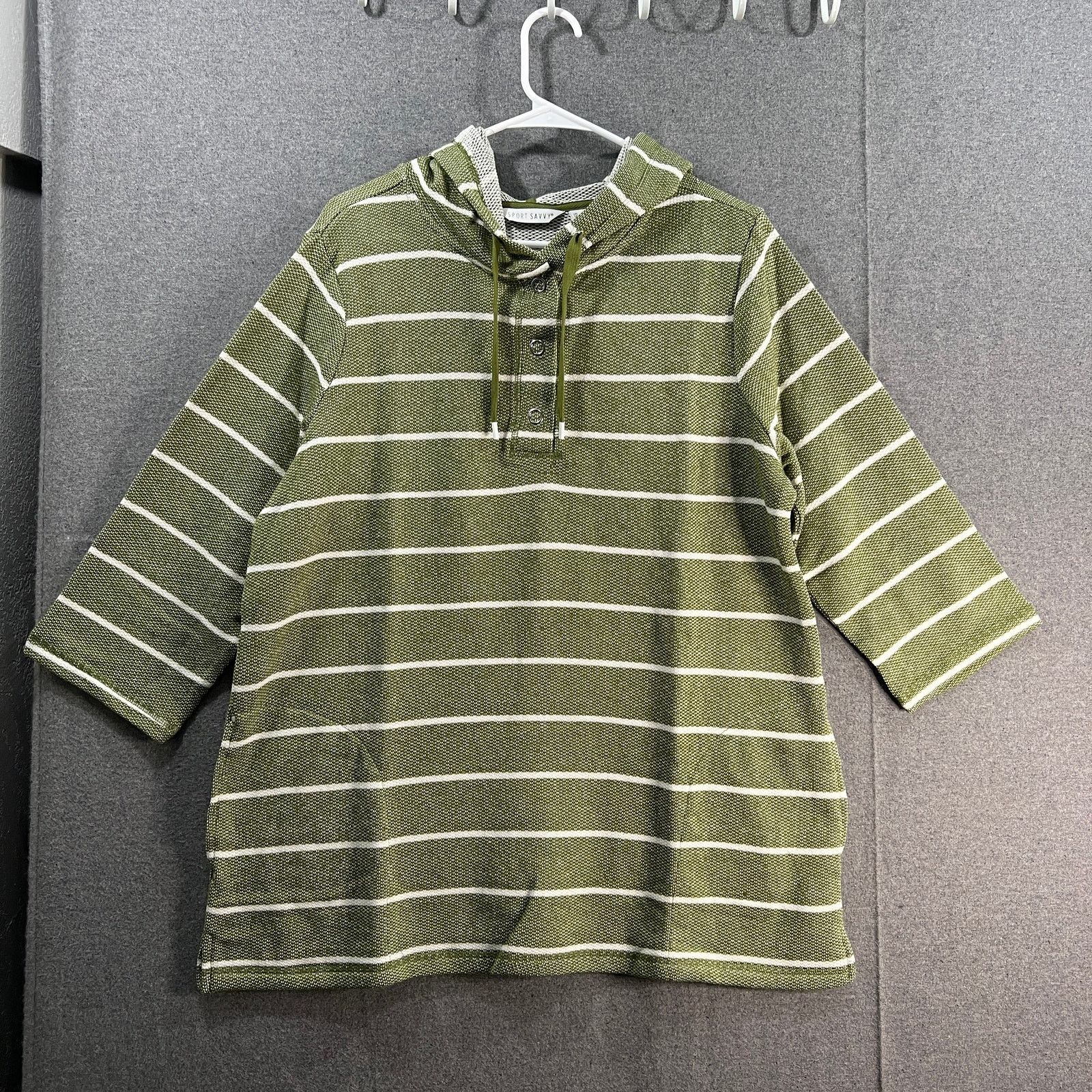 Other Sport Savvy Textured French Terry 3/4 Sleeve Size L / US 10 / IT 46 - 1 Thumbnail