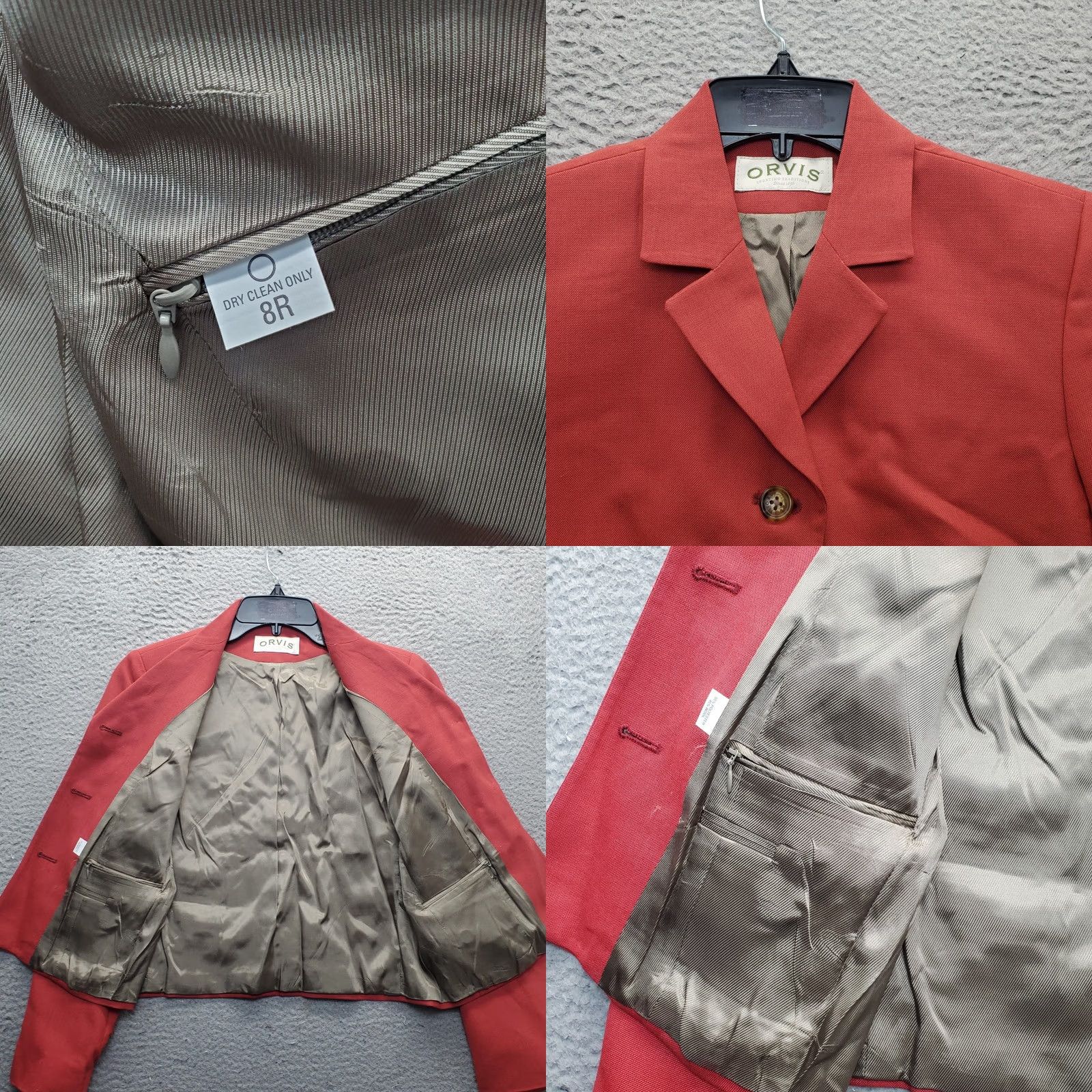 Orvis VINTAGE Orvis Blazer Jacket Womens 8R Red Wool Blend Notch Single Breasted Shirt Adult Womens Size: Womens Size 8 Red Blazer Vintage Size M / US 6-8 / IT 42-44 - 8 Thumbnail