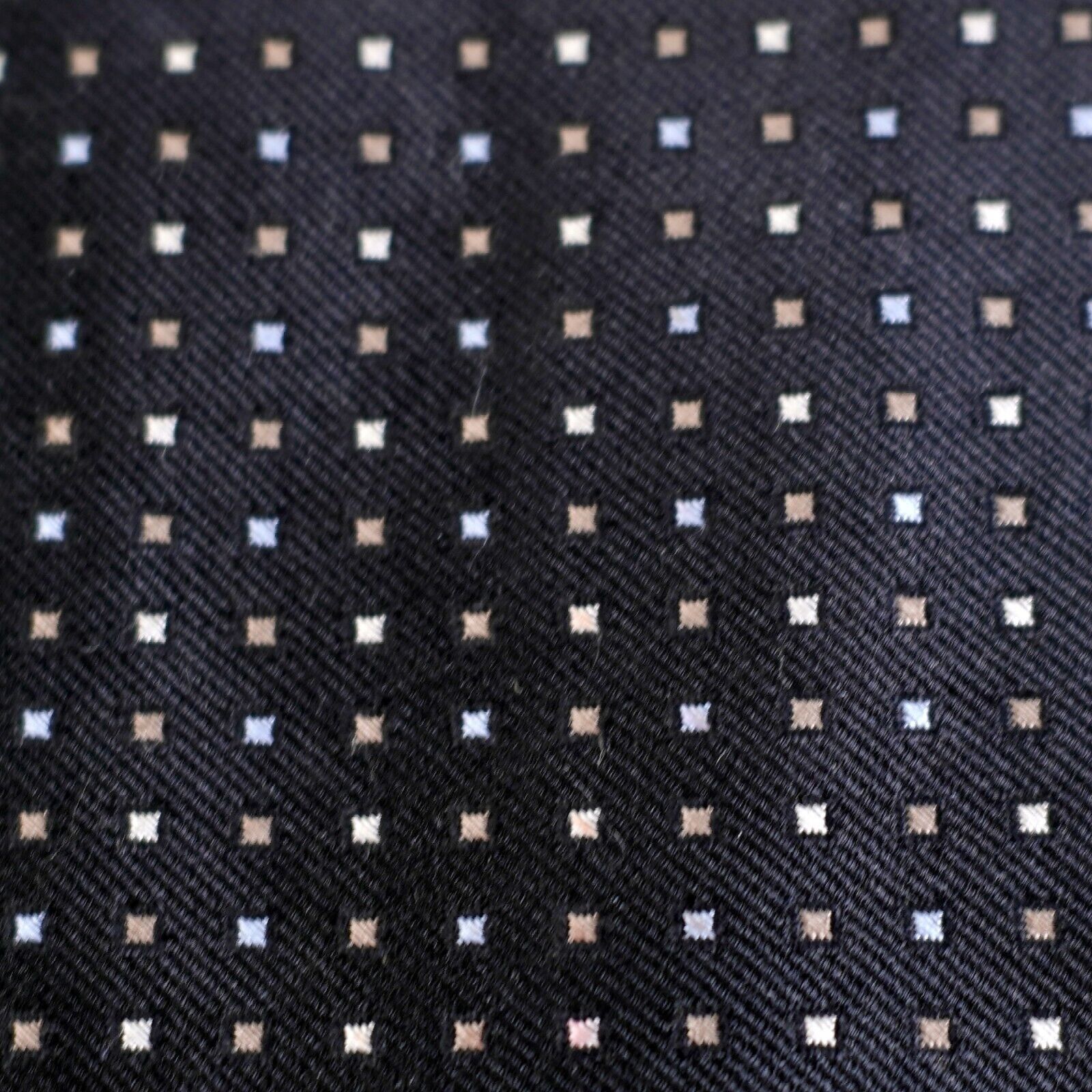 Nautica Nautica Black W/ Blue White Brown Geometric Woven Silk Tie Size ONE SIZE - 2 Thumbnail