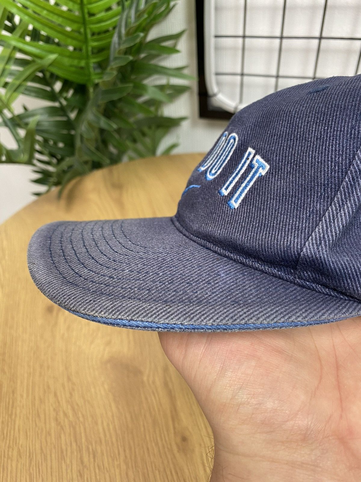 Vintage Vintage 90s Nike “Just do it” Hat Cap Big Logo Blue Unisex Size ONE SIZE - 7 Thumbnail