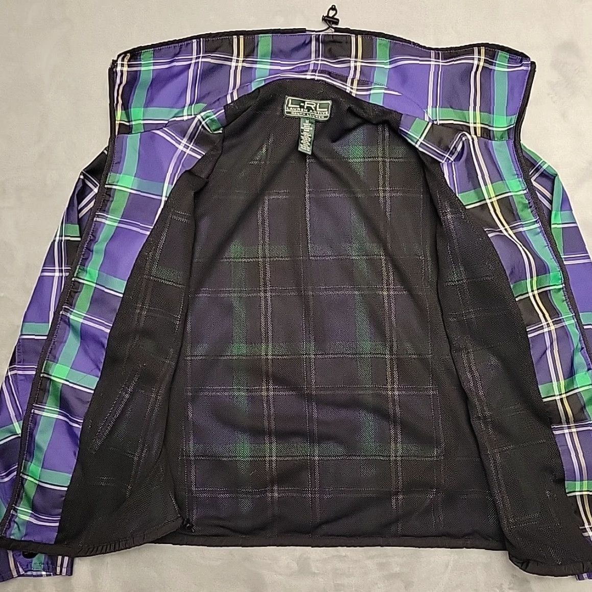 Ralph Lauren VINTAGE Lauren Ralph Lauren Jacket Womens Large Purple Green Plaid Softshell Outdoors Size L / US 10 / IT 46 - 3 Thumbnail