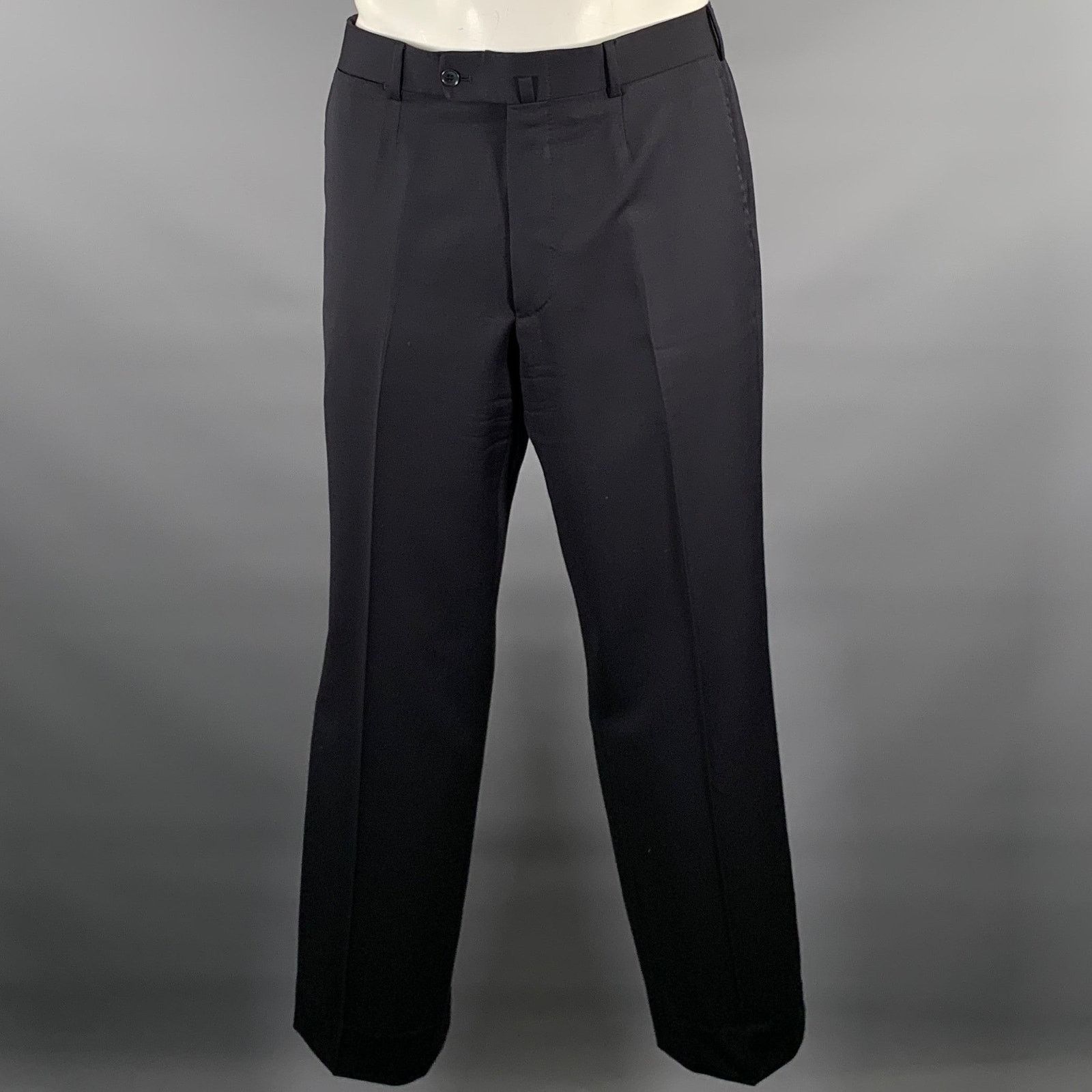 Isaia ISAIA Chest Size 42 Black Wool Notch Lapel Suit Size 42R - 4 Thumbnail
