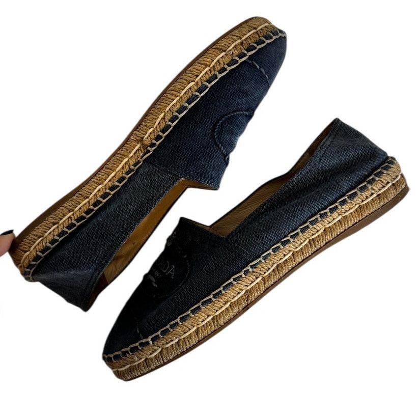 Prada Prada Logo Blue Denim Espadrilles Size 37 Designer Authentic Size US 6.5 / IT 36.5 - 10 Thumbnail