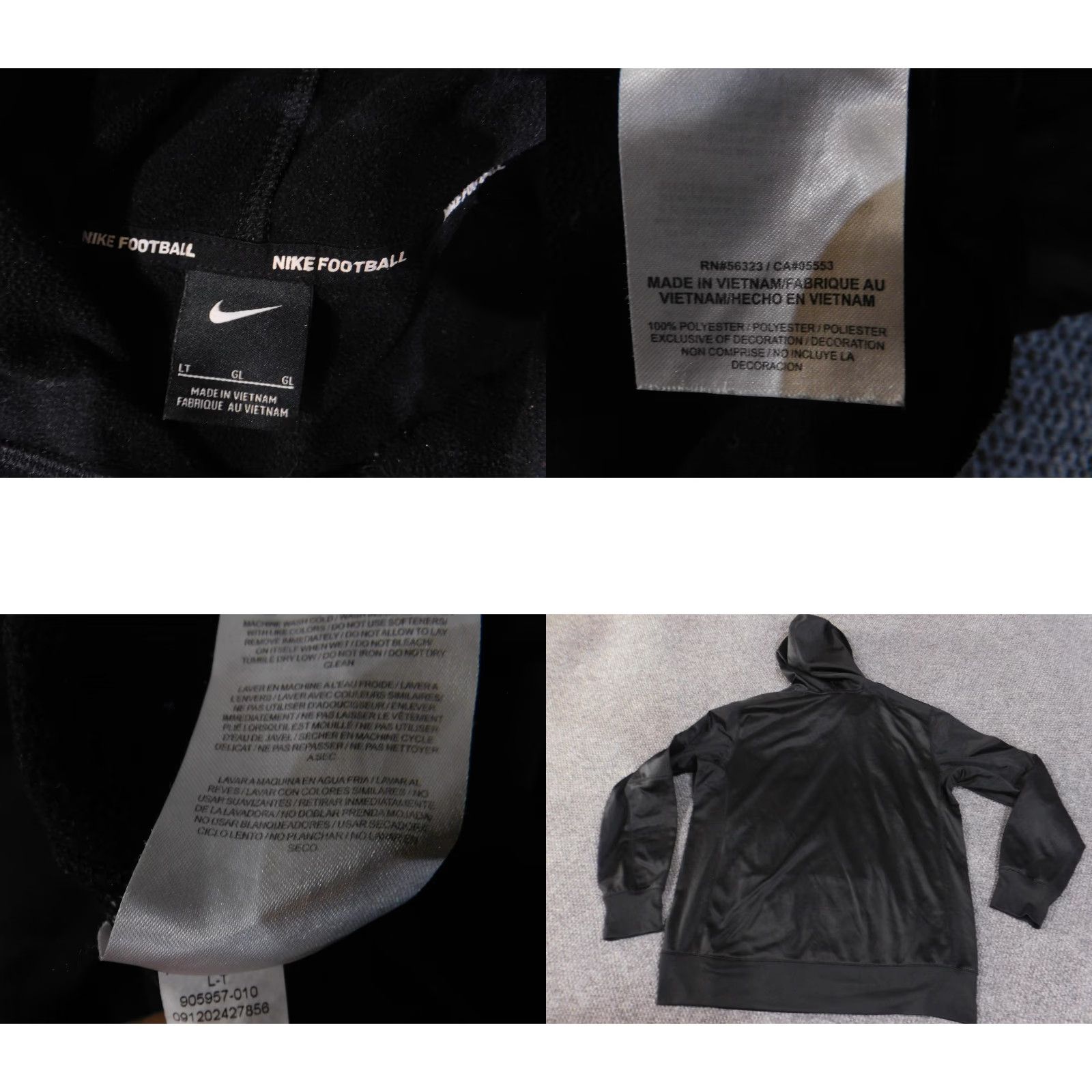 Nike Nike Hoodie Mens Large Black Football Polyester Pullover Graphic Swoosh Kangaroo Pocket Athletic Size US L / EU 52-54 / 3 - 8 Thumbnail