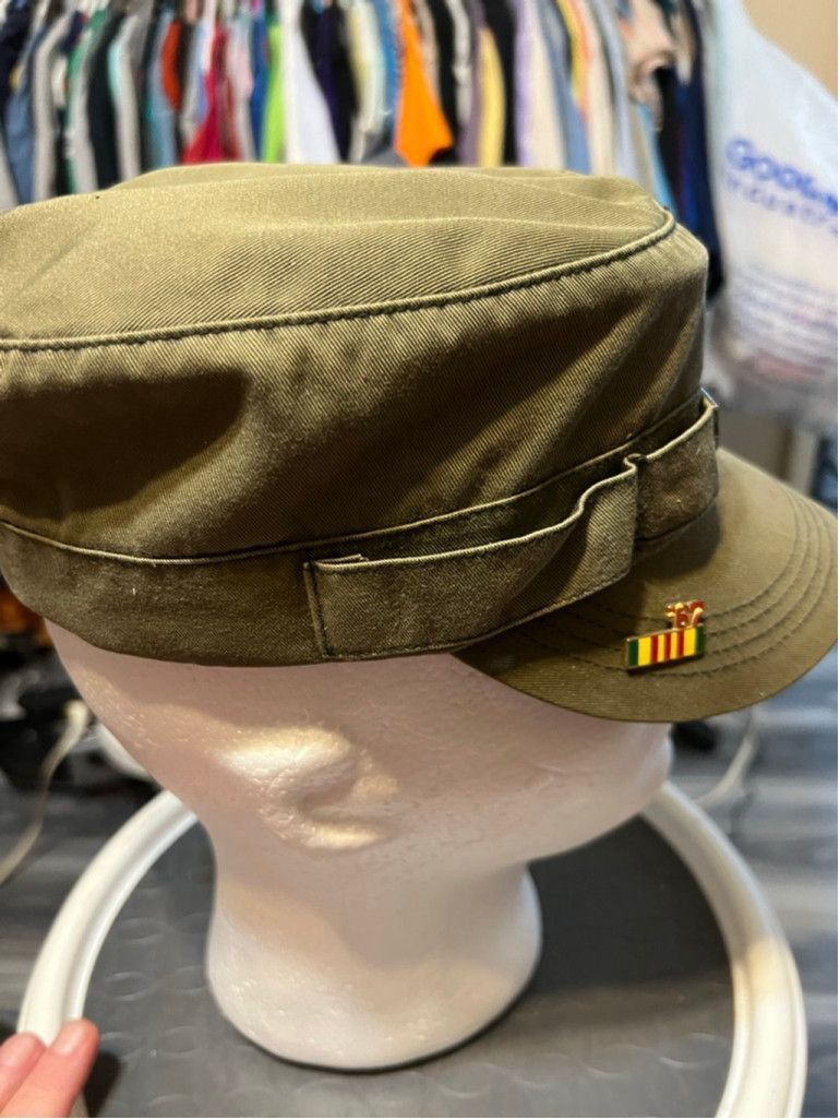 Faconnable Men's Falcon Olive Green Military Style Cap with pins Size ONE SIZE - 4 Thumbnail
