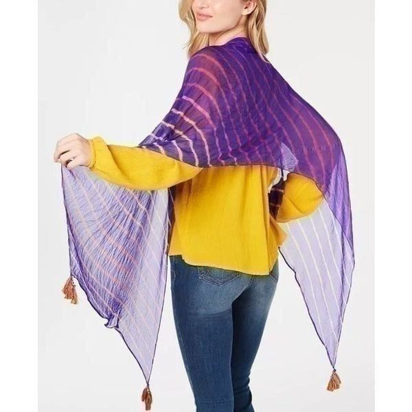 Other INC International Concepts INC Tie-Dyed Stripes Bias Scarf, Size ONE SIZE - 4 Thumbnail
