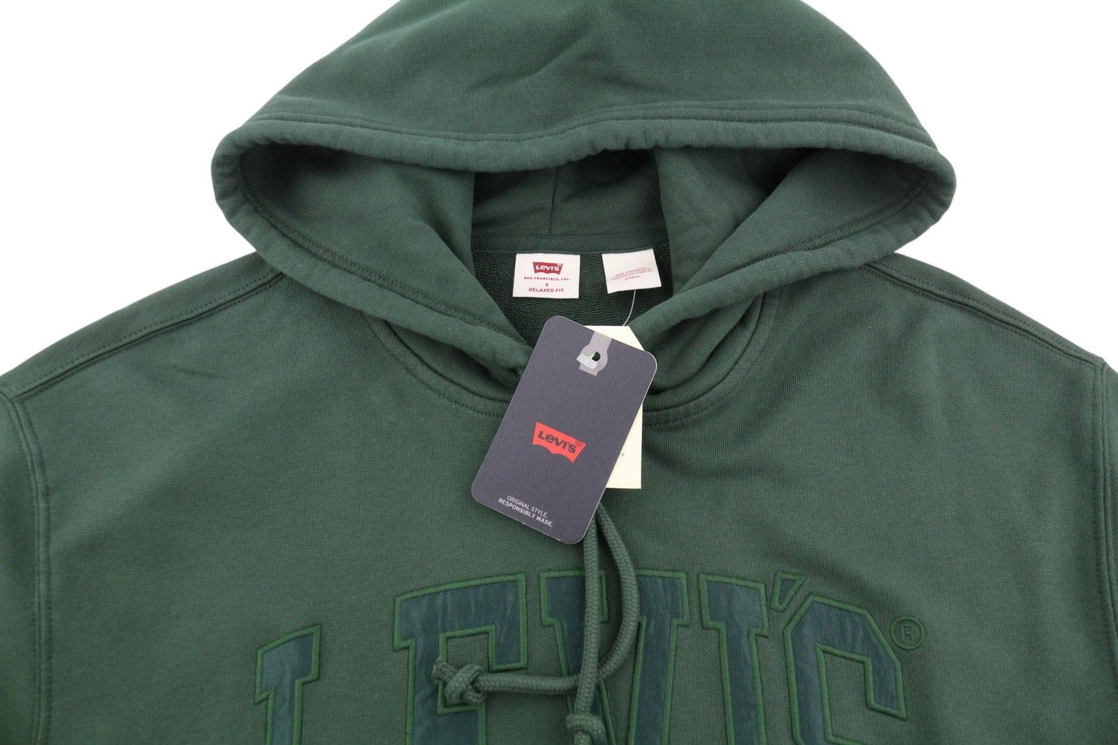 Levi's RELAXED FIT S Green Logo Kangaroo Pocket Hoodie 87111 Size US S / EU 44-46 / 1 - 4 Thumbnail
