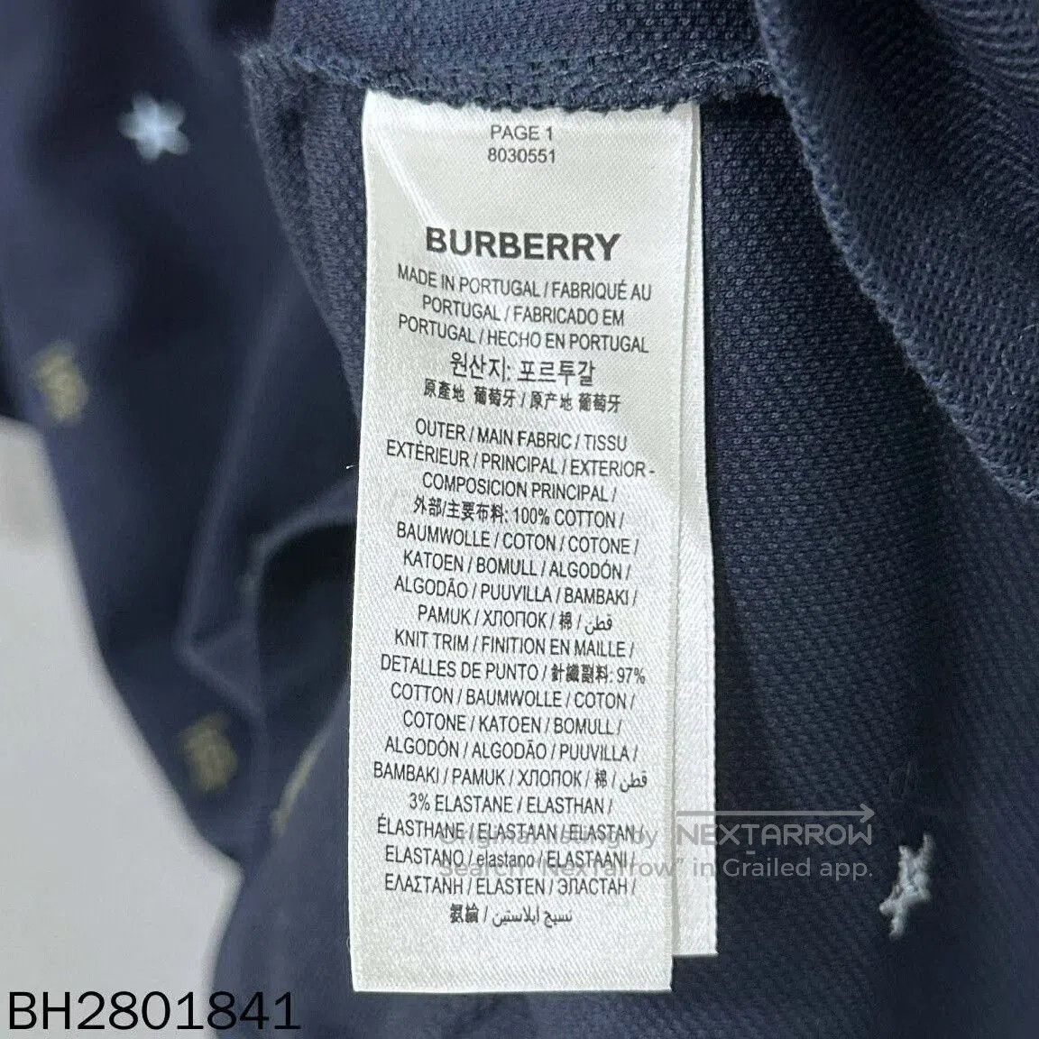 Burberry navy embroidered logo polo shirt by Burberry. Size US M / EU 48-50 / 2 - 5 Thumbnail