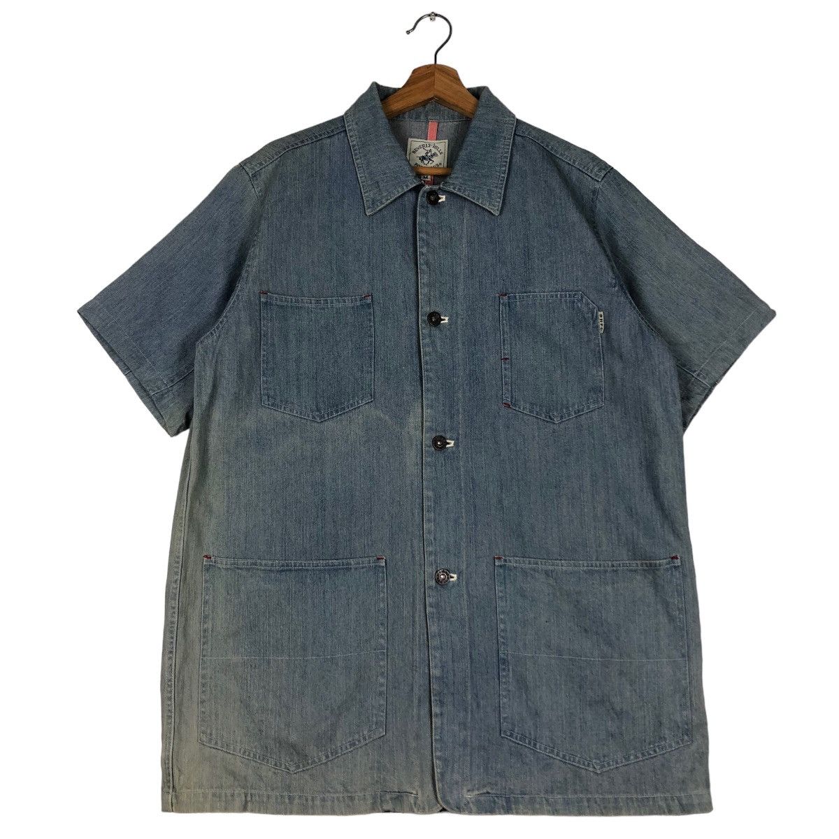 Japanese Brand 🔥Vtg Denim Chore Chambray Jacket Beverly Hills Polo Club Size US M / EU 48-50 / 2 - 1 Thumbnail