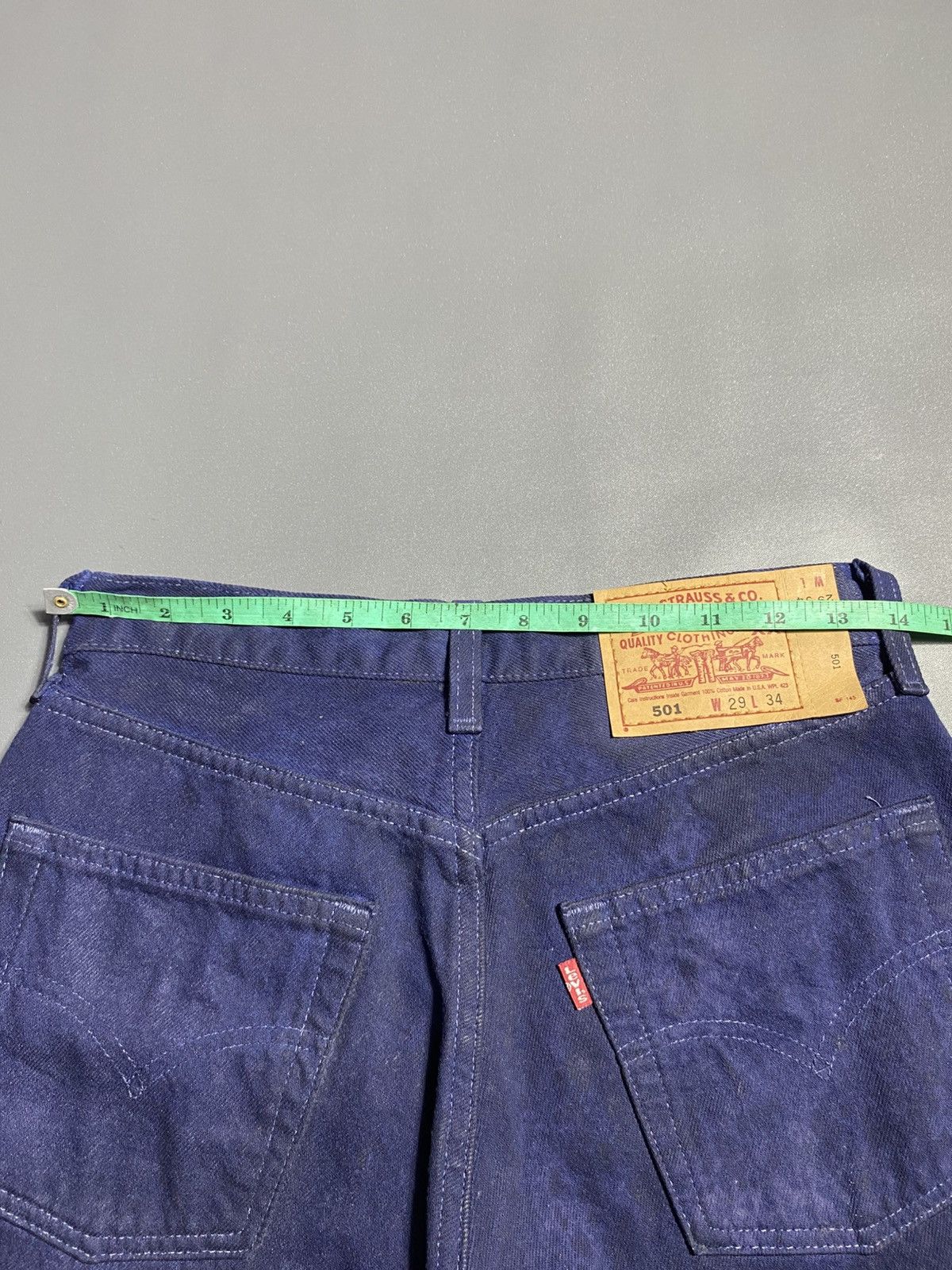 Levi's Levi's 501 Wax Coated Blue Waxed Jeans Size US 29 - 14 Thumbnail