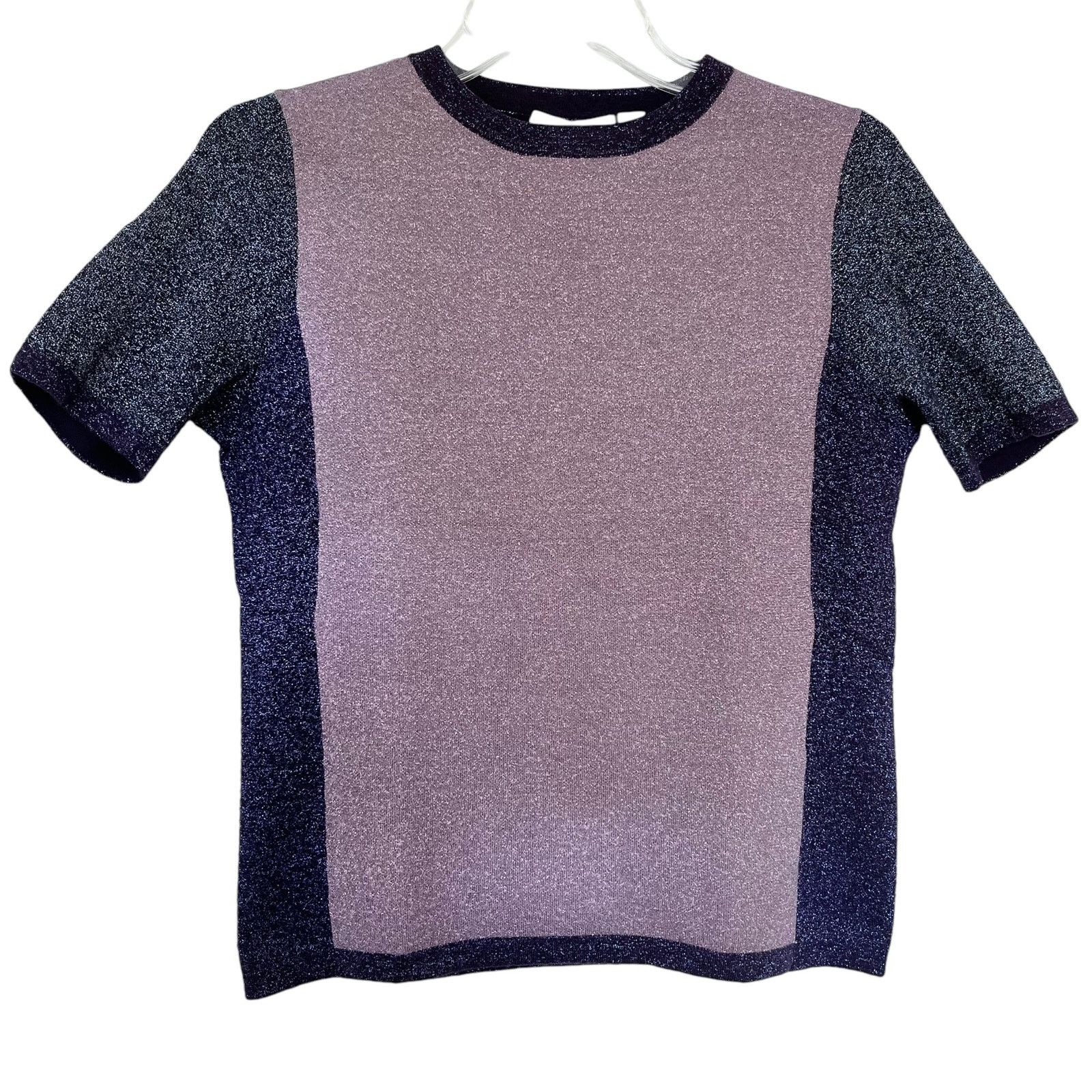 Hugo Boss HUGO BOSS Colorblock Top Sweater Pink Purple Black Metallic Size L / US 10 / IT 46 - 3 Thumbnail