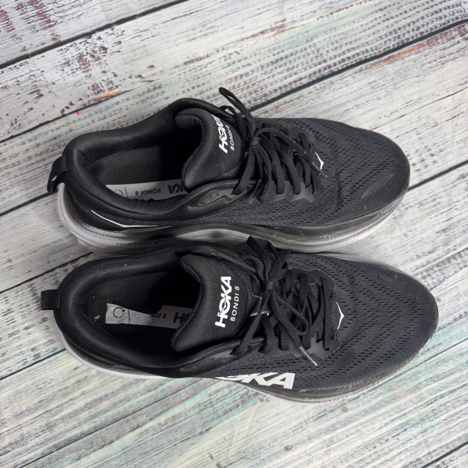 Hoka Hoka One One Bondi 8 Mens Black Sneakers Shoes 9B Size US 9 / EU 42 - 2 Thumbnail