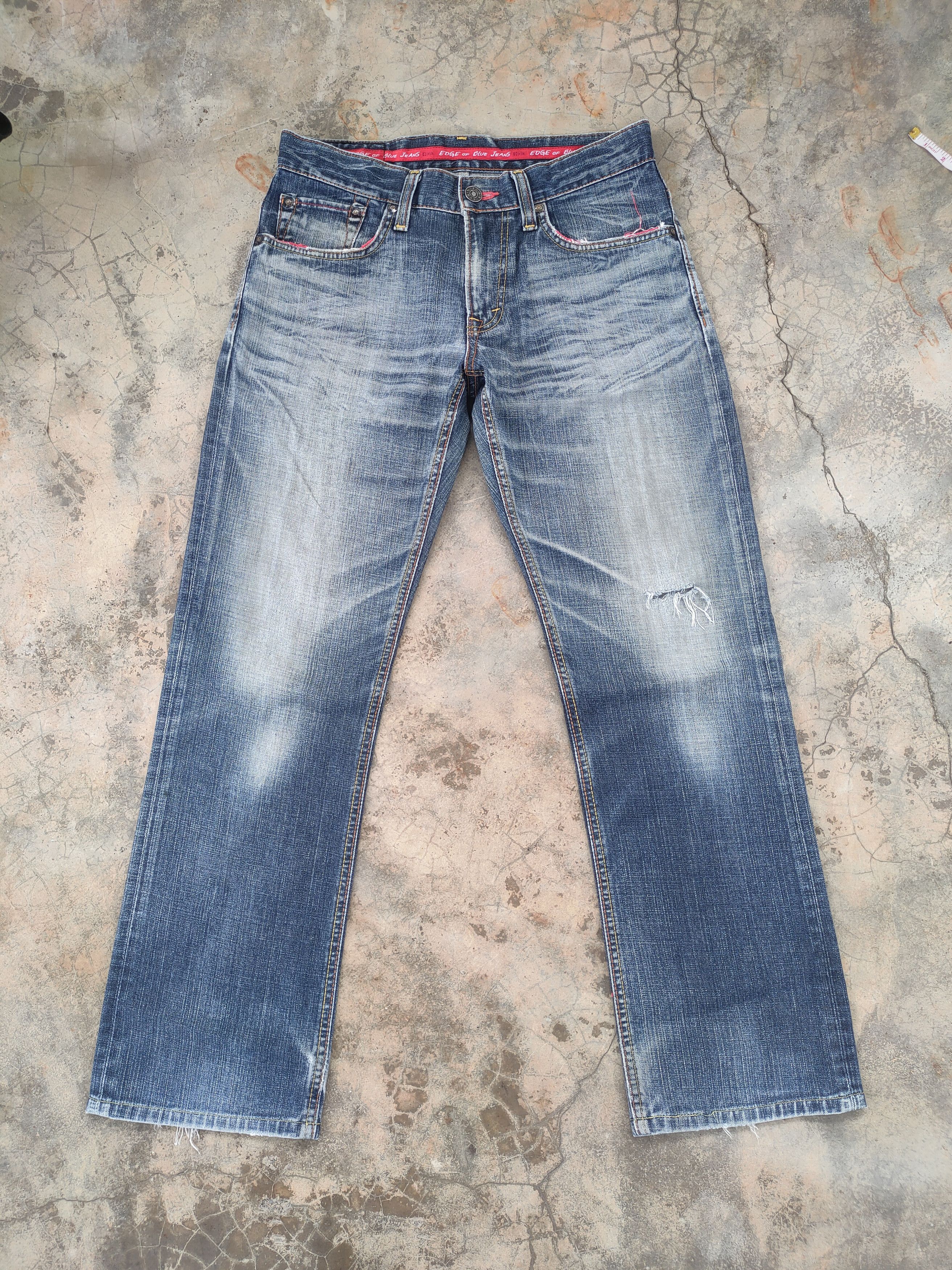 W32 VINTAGE EDWIN 503 FADED DISTRESSED DENIM JEAN PANTS