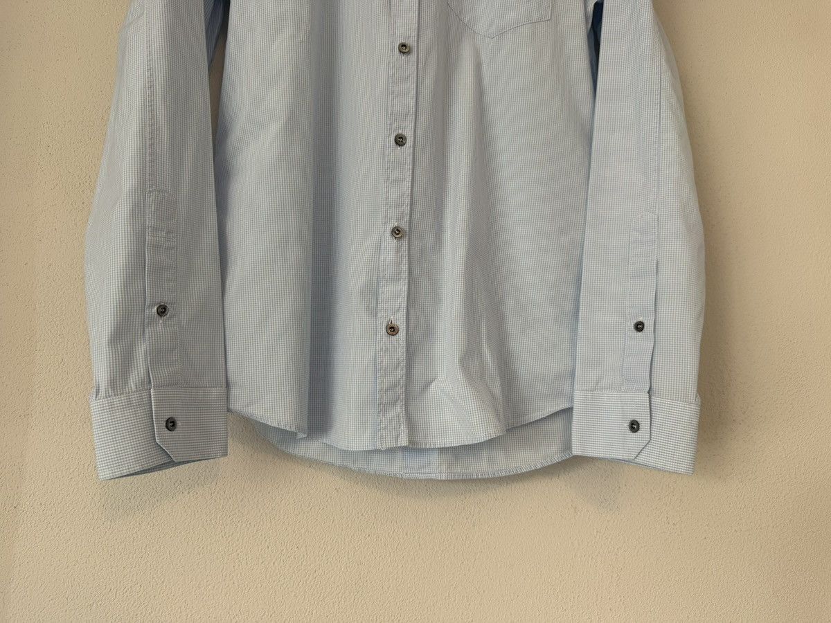 Gucci Light Blue Micro-Gingham Shirt with Striped Collar Size US M / EU 48-50 / 2 - 6 Thumbnail
