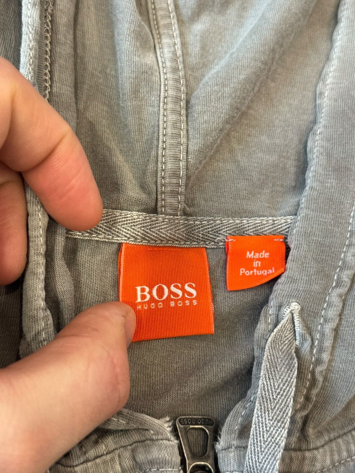 Hugo Boss Hugo Boss Orange Full Zip Gray Hoodie Long Sweatshirt Medium Size US M / EU 48-50 / 2 - 2 Thumbnail