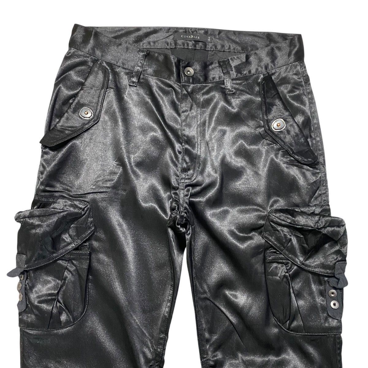 CIVARIZE Civarize Black Metallic Cargo Pants Flare Size US 31 - 3 Thumbnail