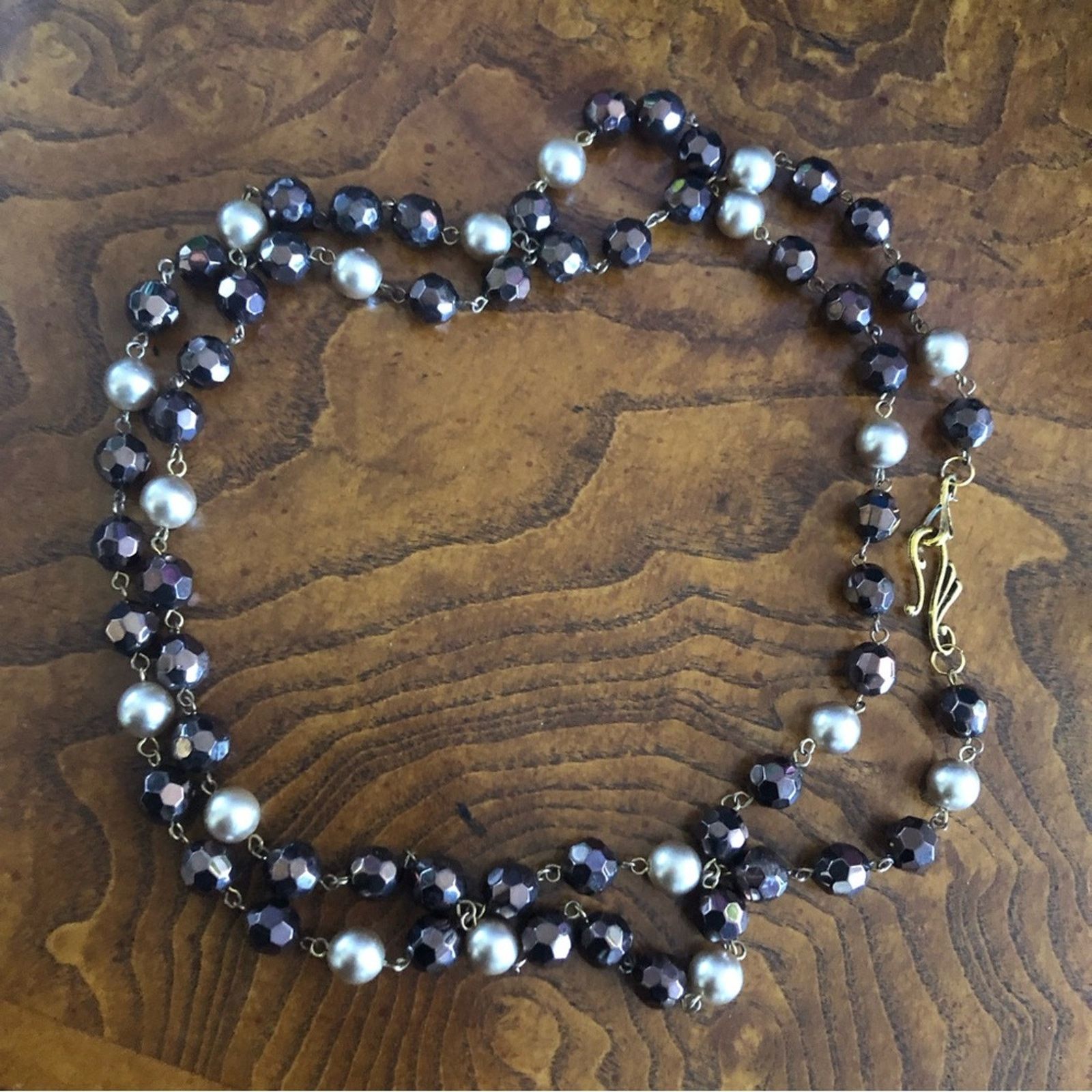 Vintage Vintage salvaged chunky bead and pearl long length necklace Size ONE SIZE - 9 Thumbnail