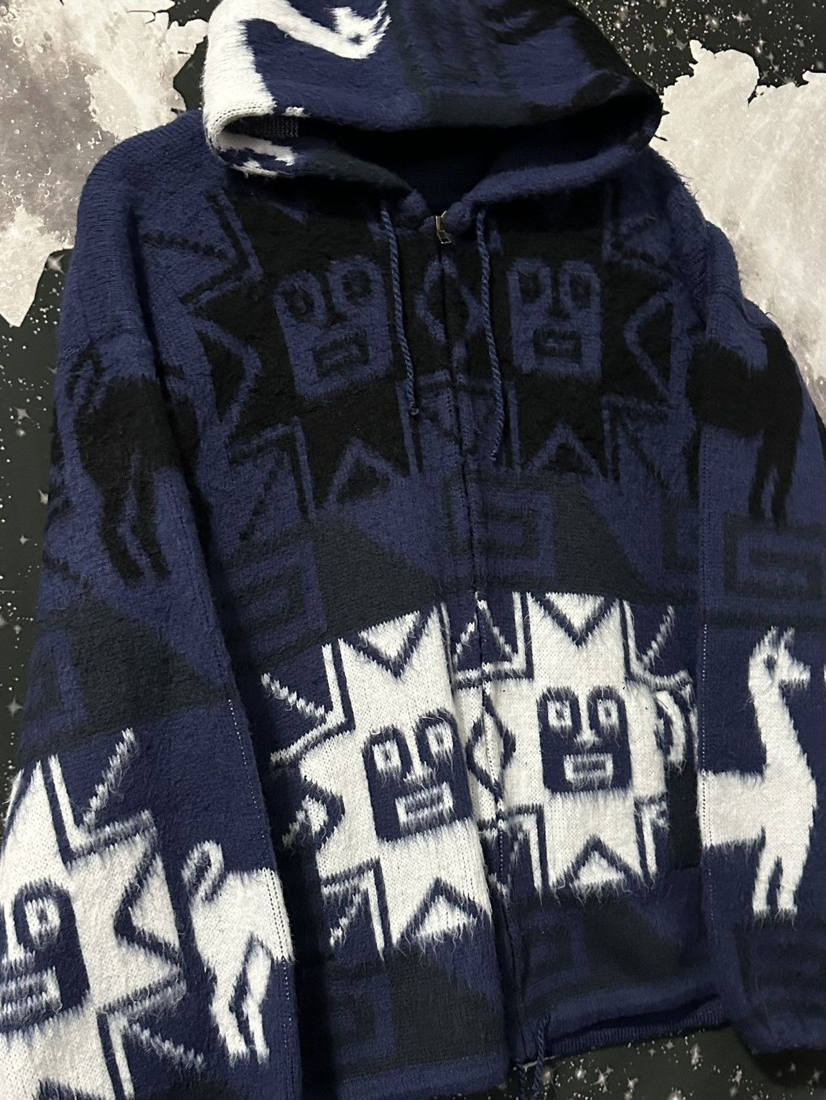 Other Aztec Indigenous Alpaca Knit Zip Hoodie Size US L / EU 52-54 / 3 - 3 Thumbnail
