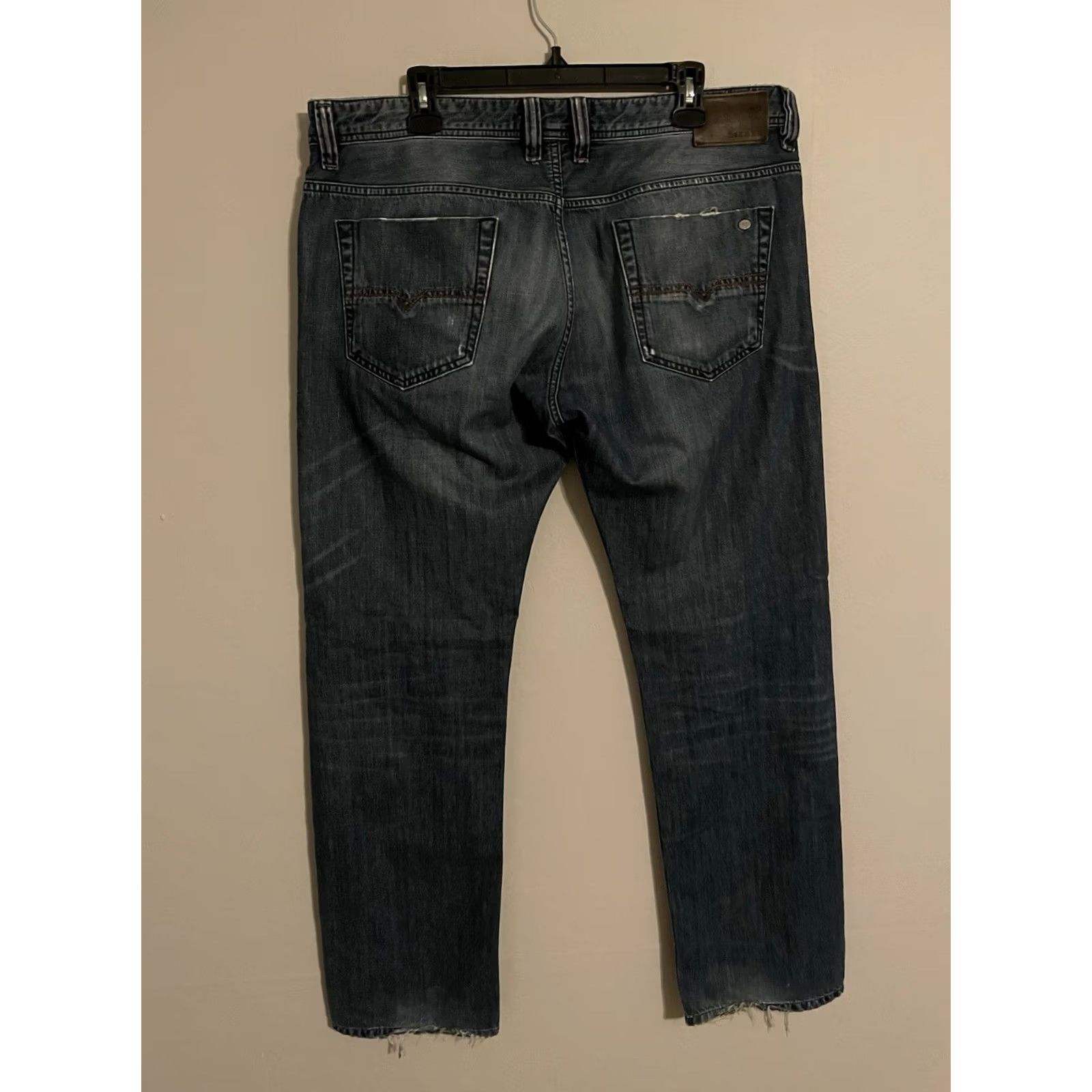 Diesel Diesel Biker Regular Straight Button Fly Distressed Denim Jeans - Men's 36 38x34 Blue Cotton Blend 34 Inseam Vintage No Jeans Mens Size US 36 / EU 52 - 4 Thumbnail
