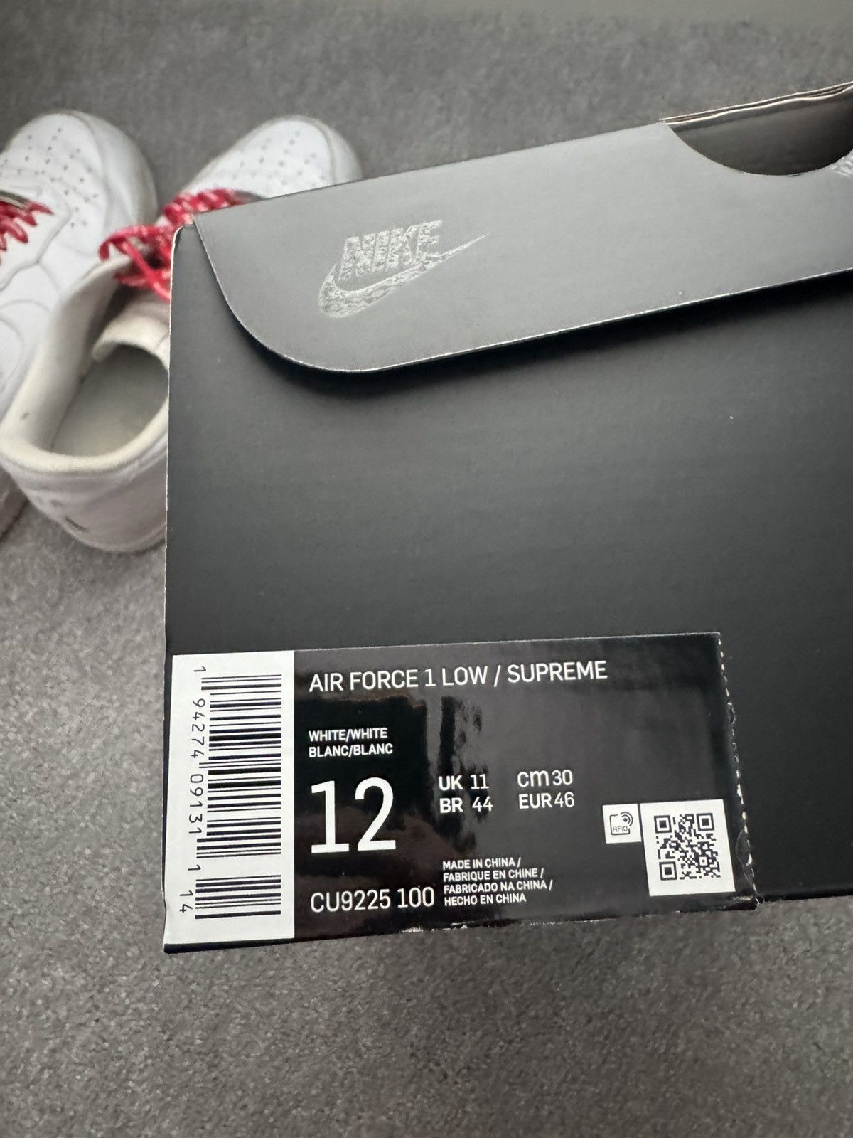 Nike × Supreme Supreme Air Force 1 Low White Size US 12 / EU 45 - 8 Thumbnail